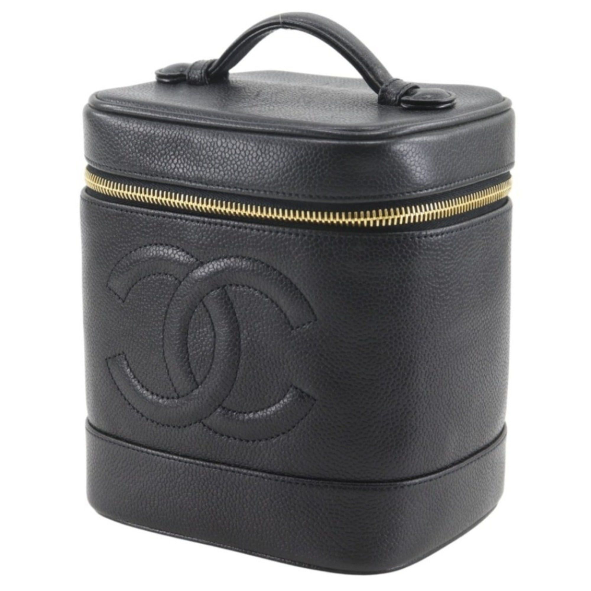 Chanel Chanel Coco Mark Vanity Handbag Pouch A01998 Caviar Leather Black COCO Women's Size ONE SIZE - 2 Thumbnail