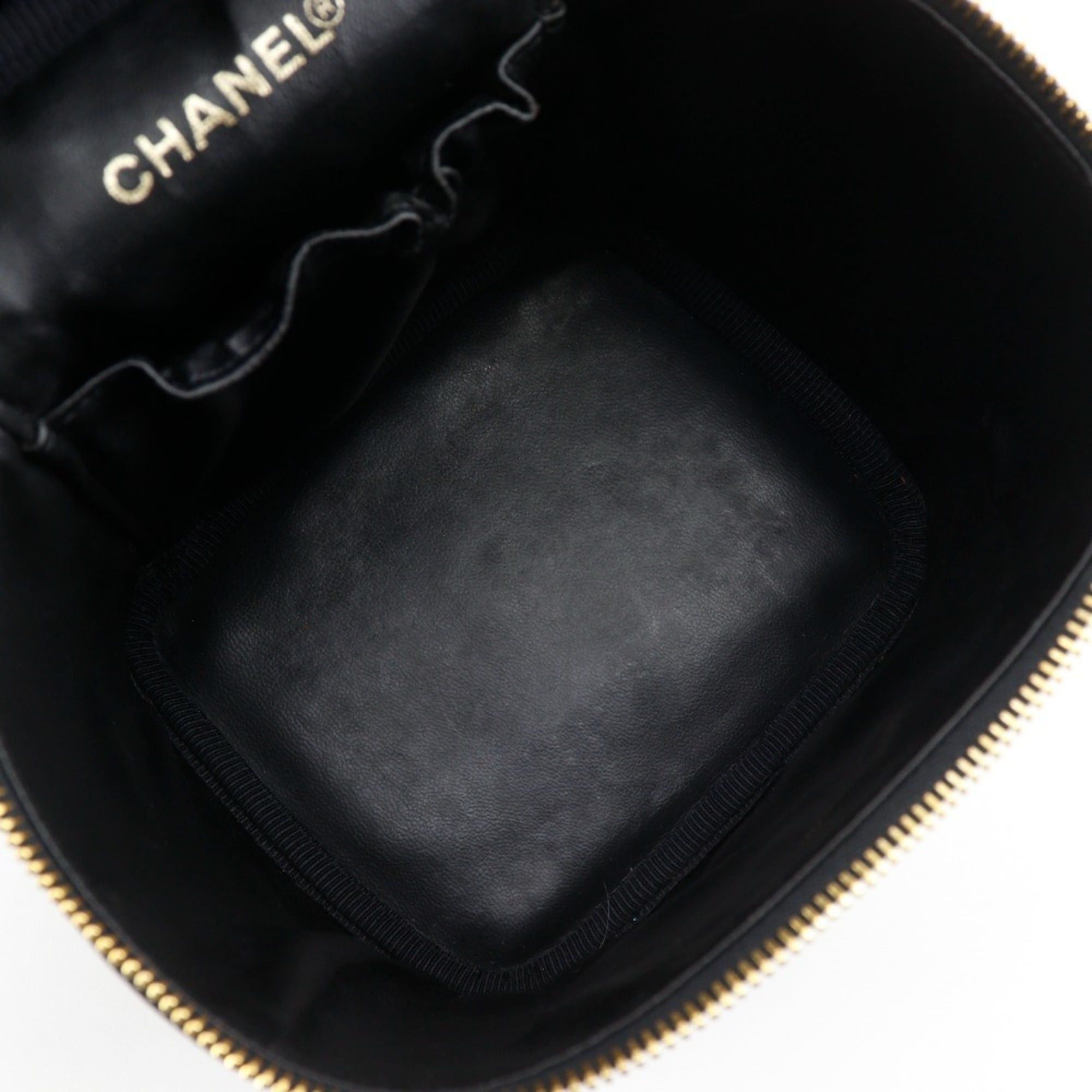 Chanel Chanel Coco Mark Vanity Handbag Pouch A01998 Caviar Leather Black COCO Women's Size ONE SIZE - 6 Thumbnail