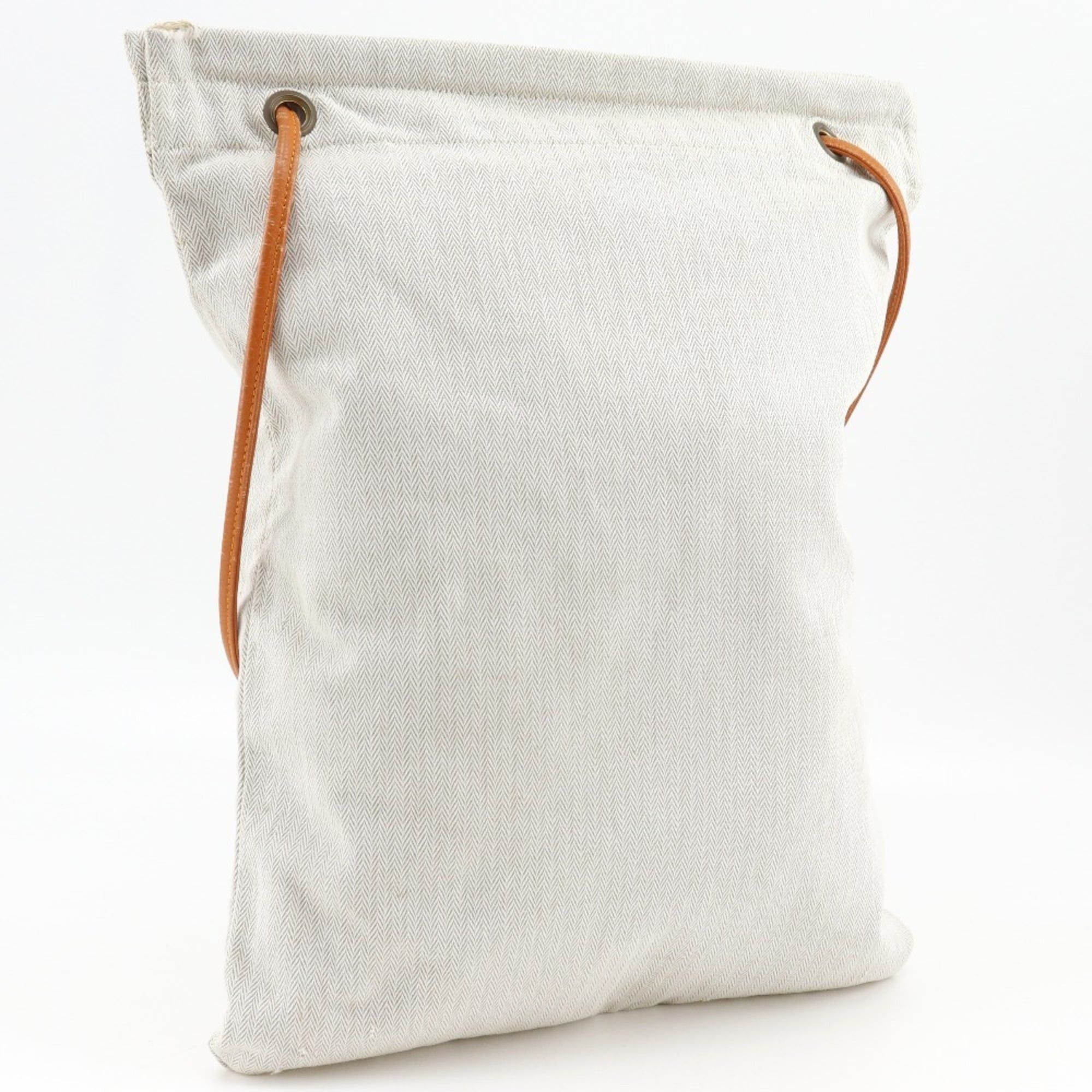 Hermes Hermes Alain GM Shoulder Bag, Toile Chevron, Beige, Open, Unisex Size ONE SIZE - 3 Thumbnail