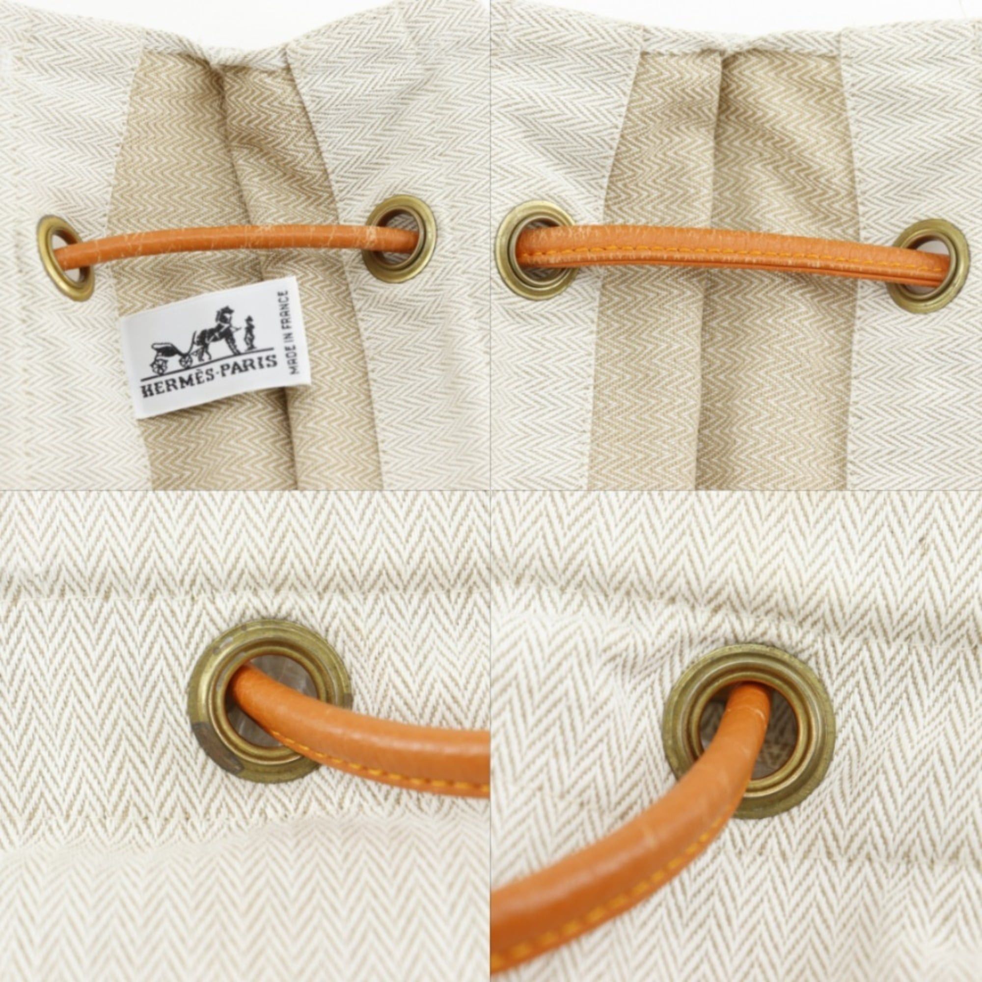 Hermes Hermes Alain GM Shoulder Bag, Toile Chevron, Beige, Open, Unisex Size ONE SIZE - 11 Thumbnail