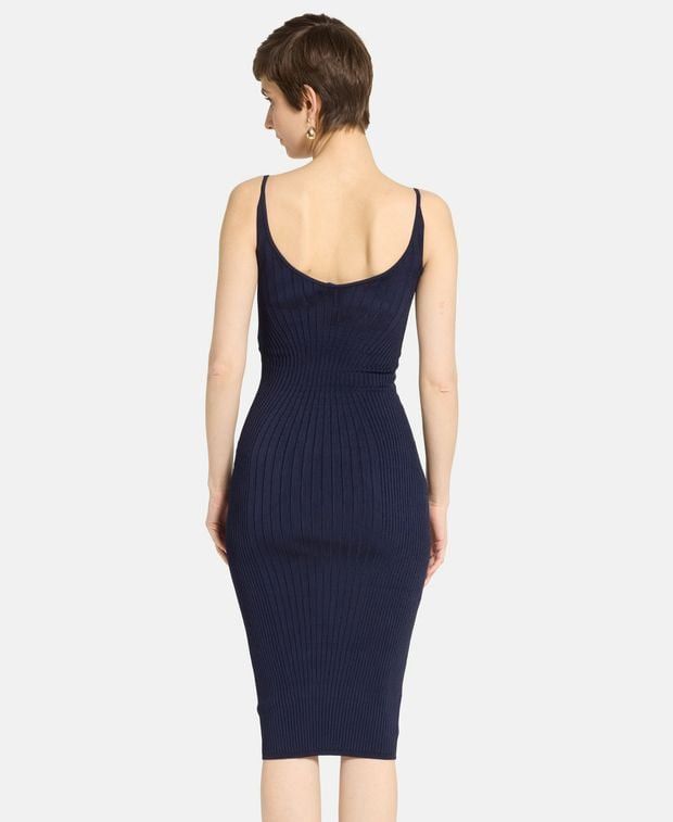 Mugler Ribbed dress Size XL / US 12-14 / IT 48-50 - 2 Thumbnail
