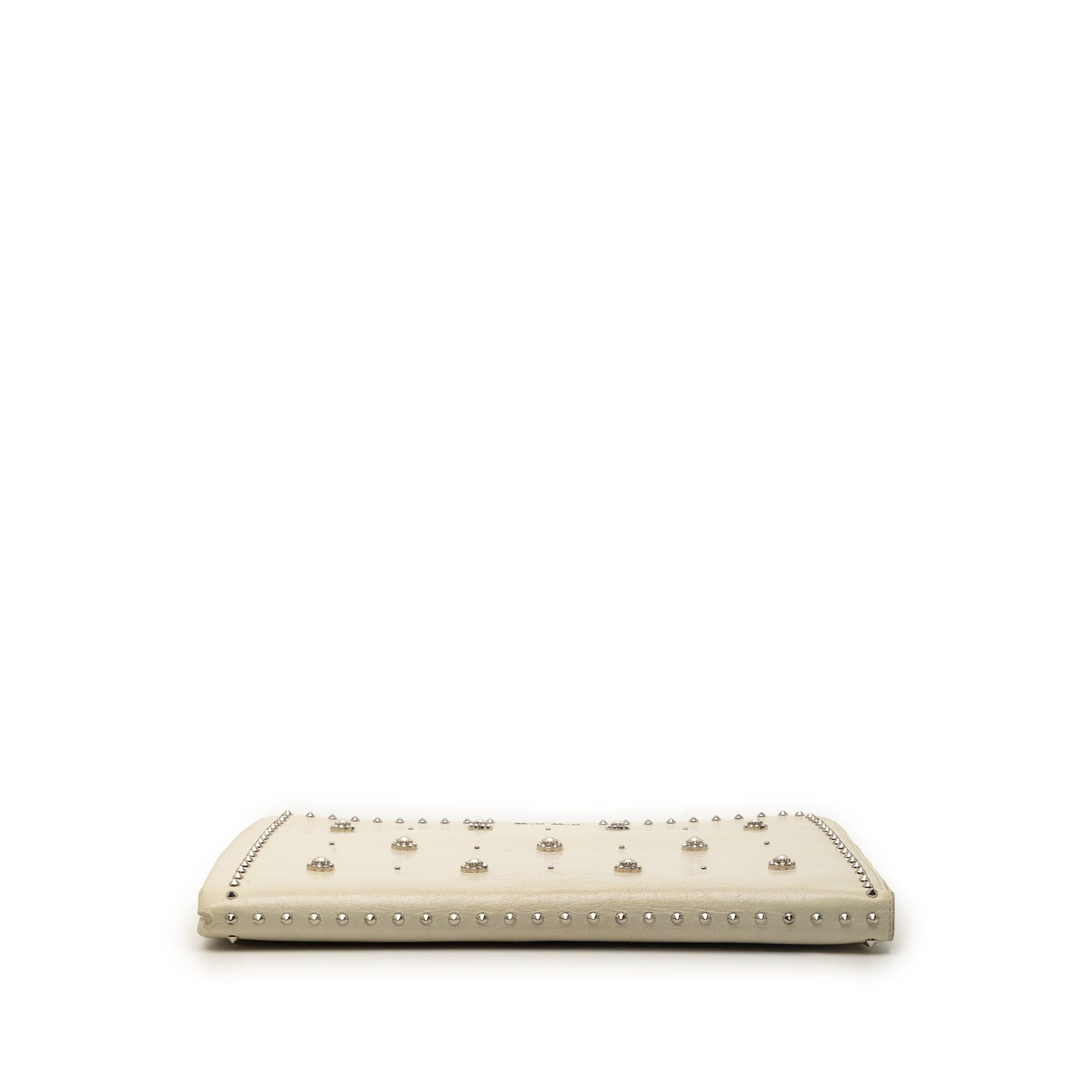 Miu Miu Faux Pearl Studded Leather Clutch Size ONE SIZE - 3 Thumbnail