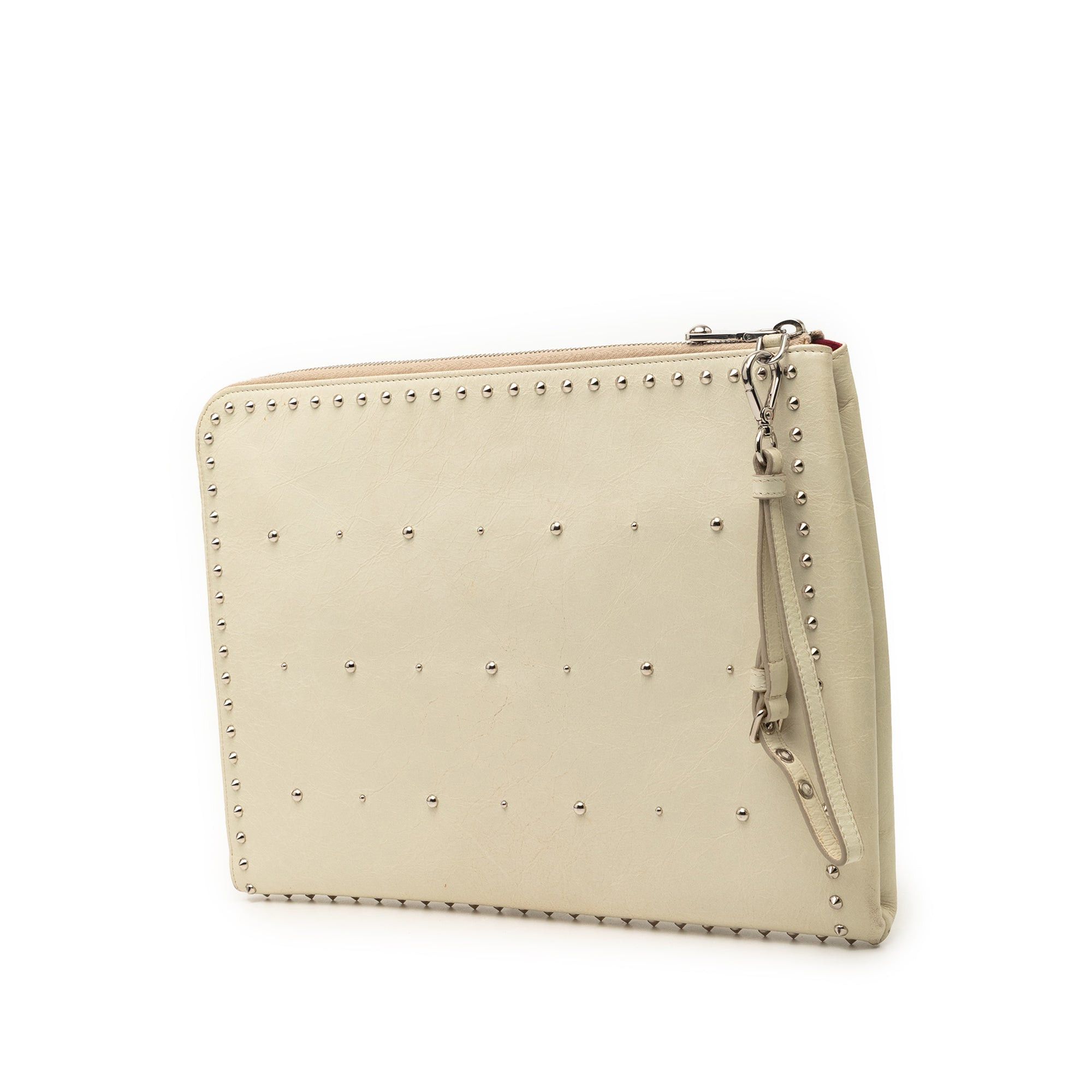 Miu Miu Faux Pearl Studded Leather Clutch Size ONE SIZE - 2 Thumbnail