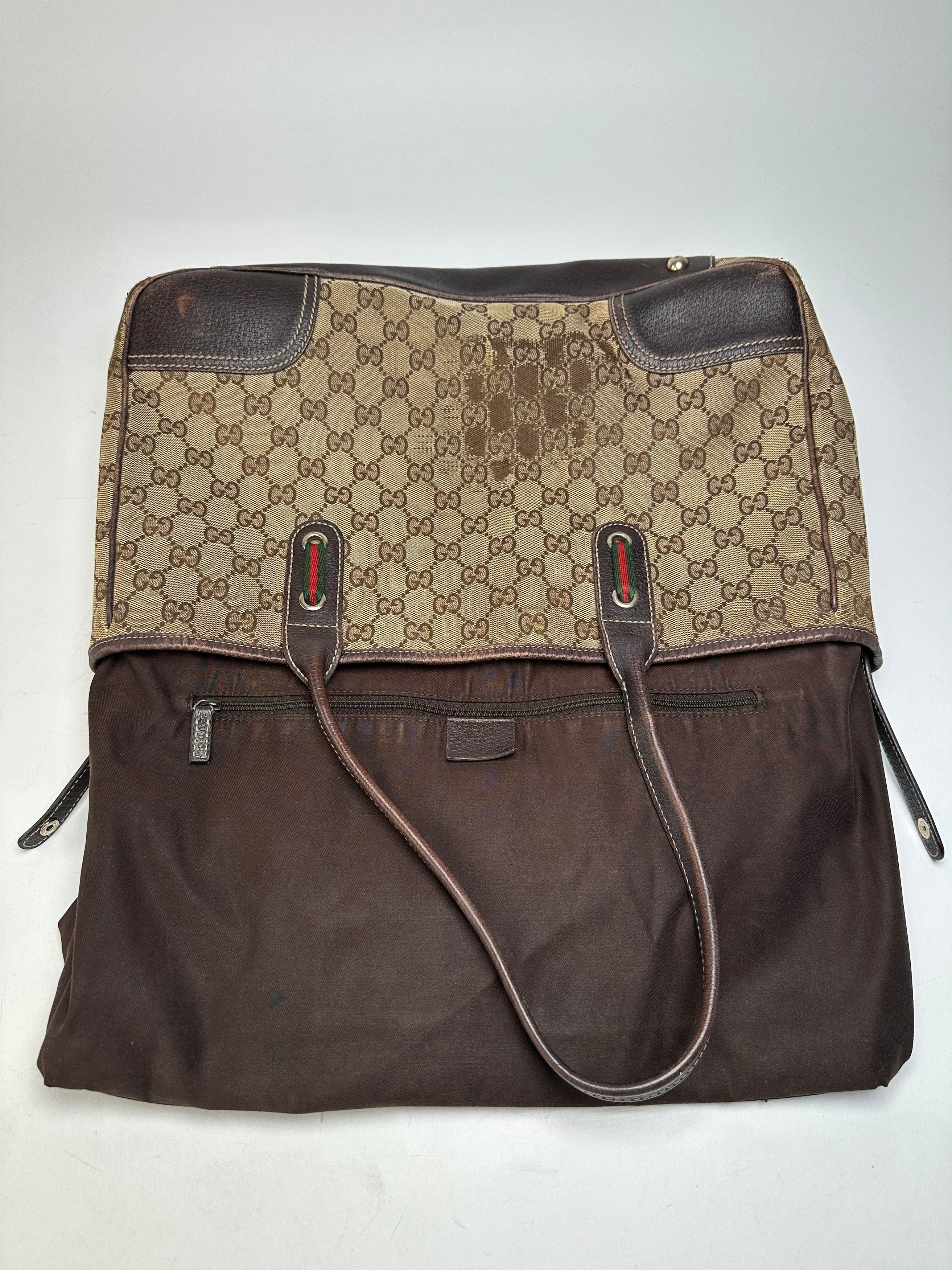 Gucci Vintage Monogram Handbag Beige Brown Size ONE SIZE - 3 Thumbnail