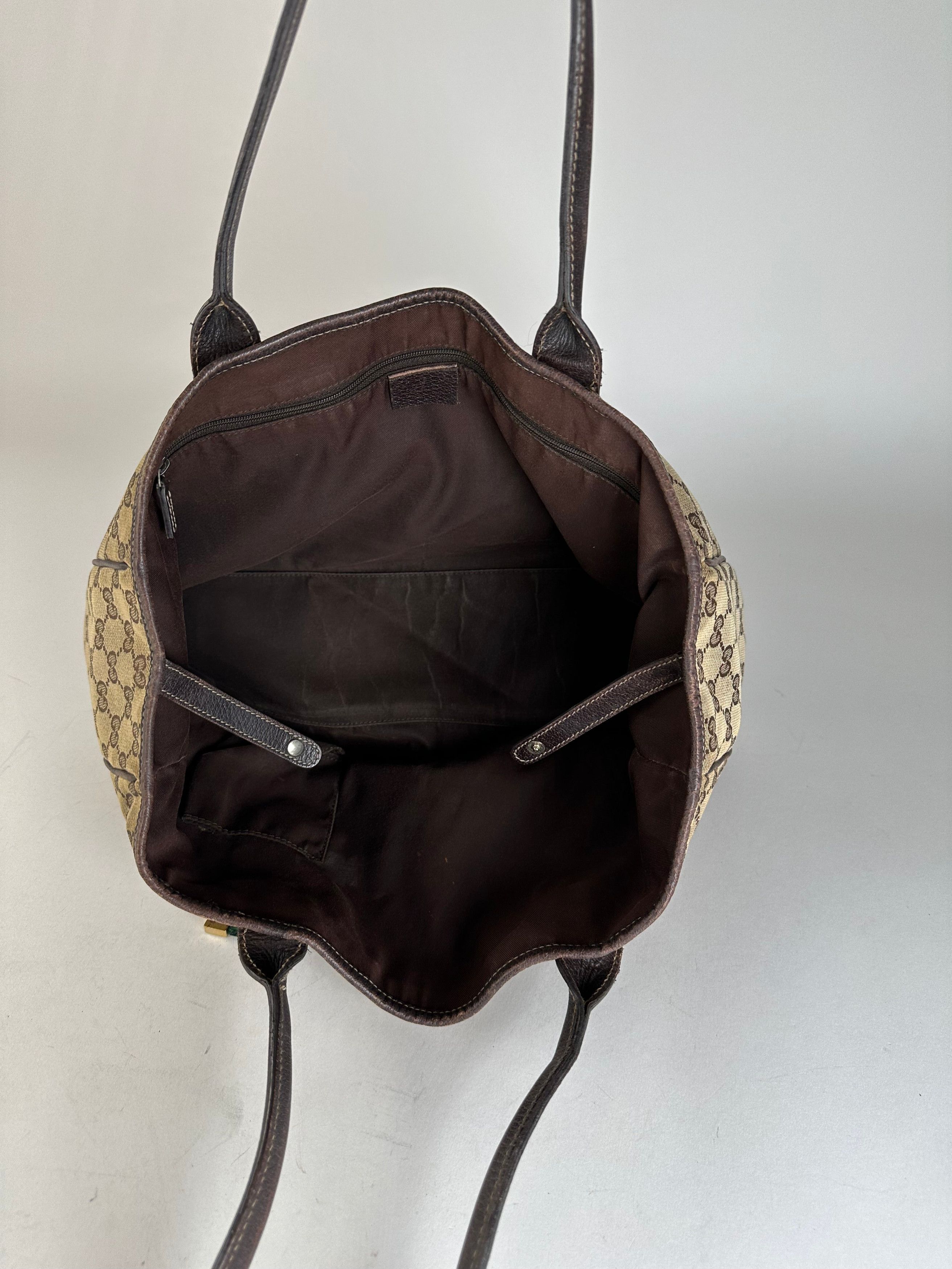 Gucci Vintage Monogram Handbag Beige Brown Size ONE SIZE - 10 Thumbnail