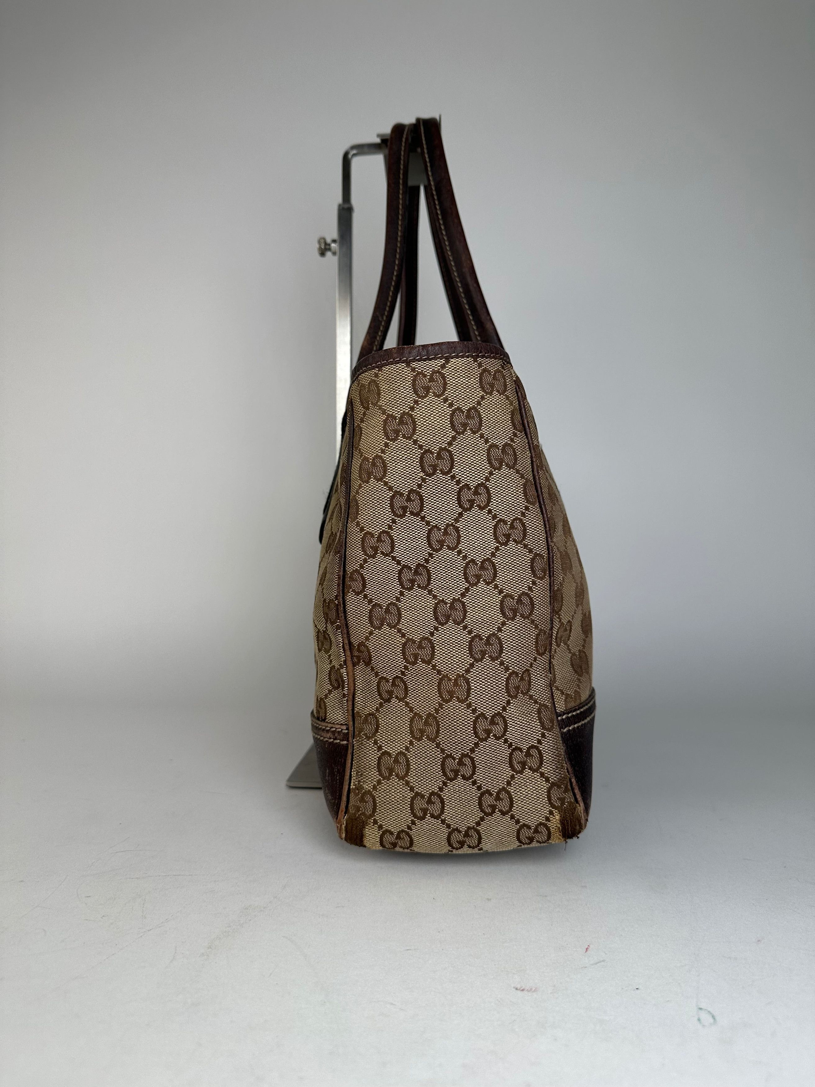 Gucci Vintage Monogram Handbag Beige Brown Size ONE SIZE - 6 Thumbnail
