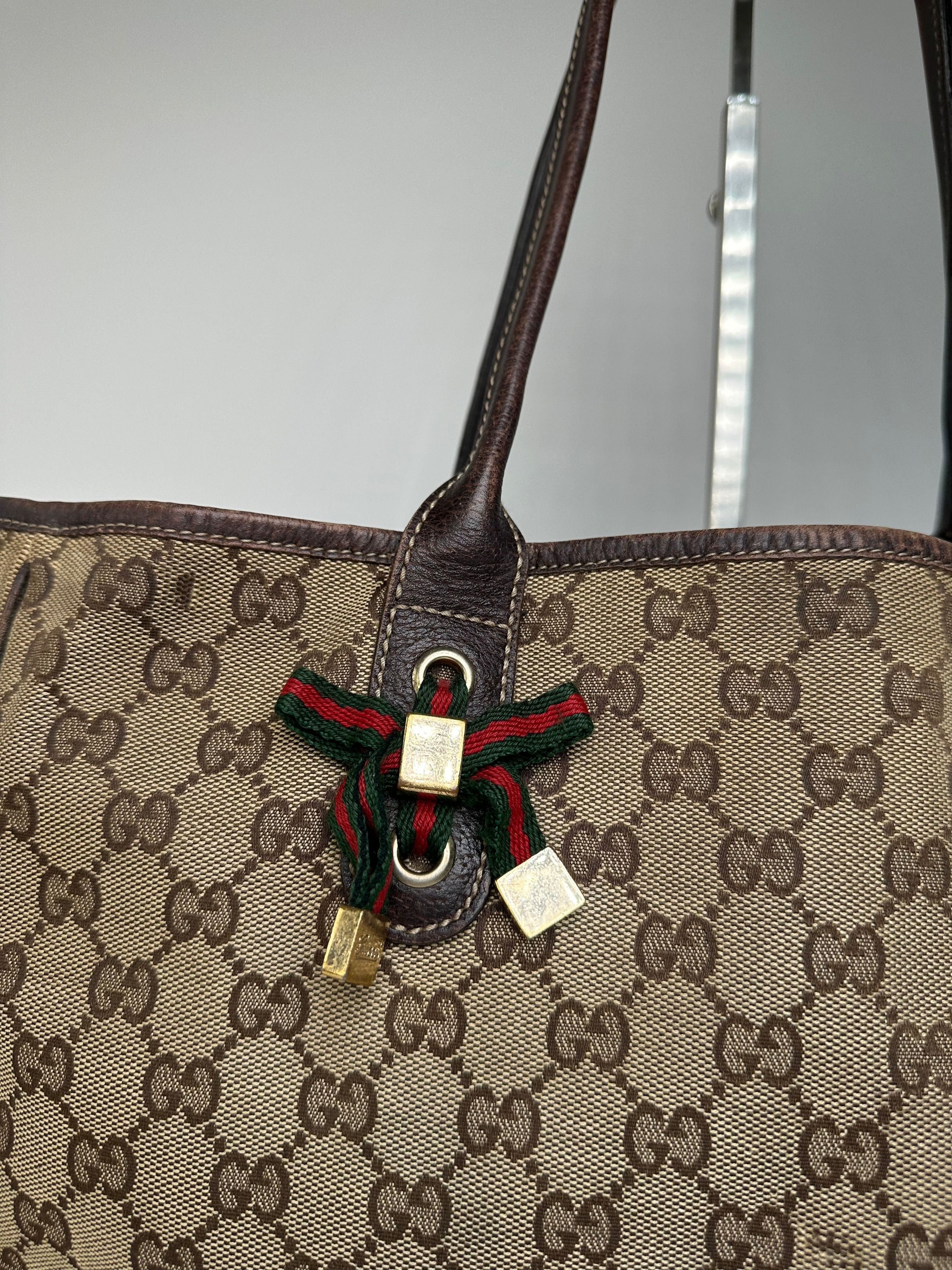 Gucci Vintage Monogram Handbag Beige Brown Size ONE SIZE - 4 Thumbnail