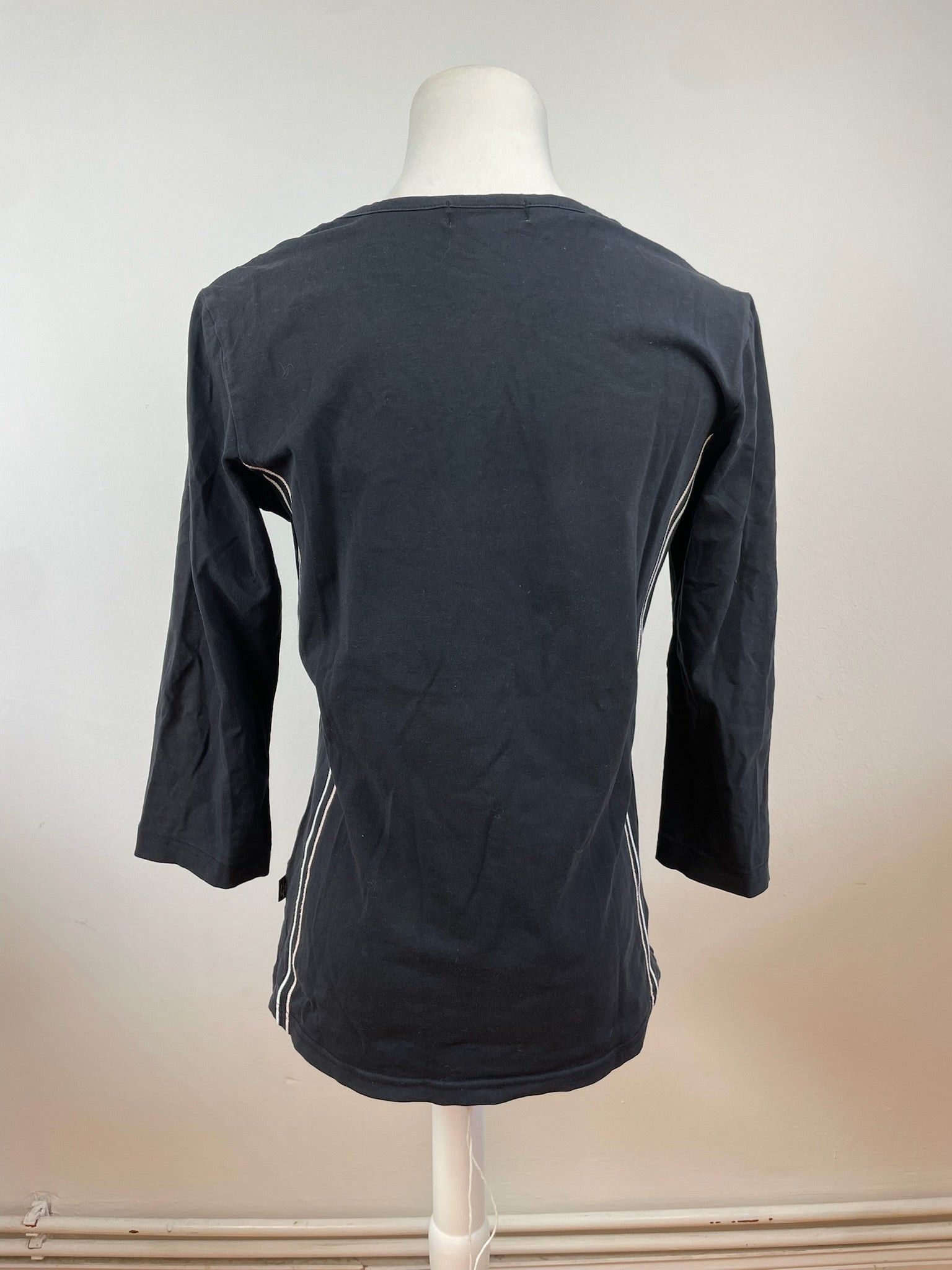 Courreges Vintage Canvas Crewneck Black White Size S / US 4 / IT 40 - 3 Thumbnail