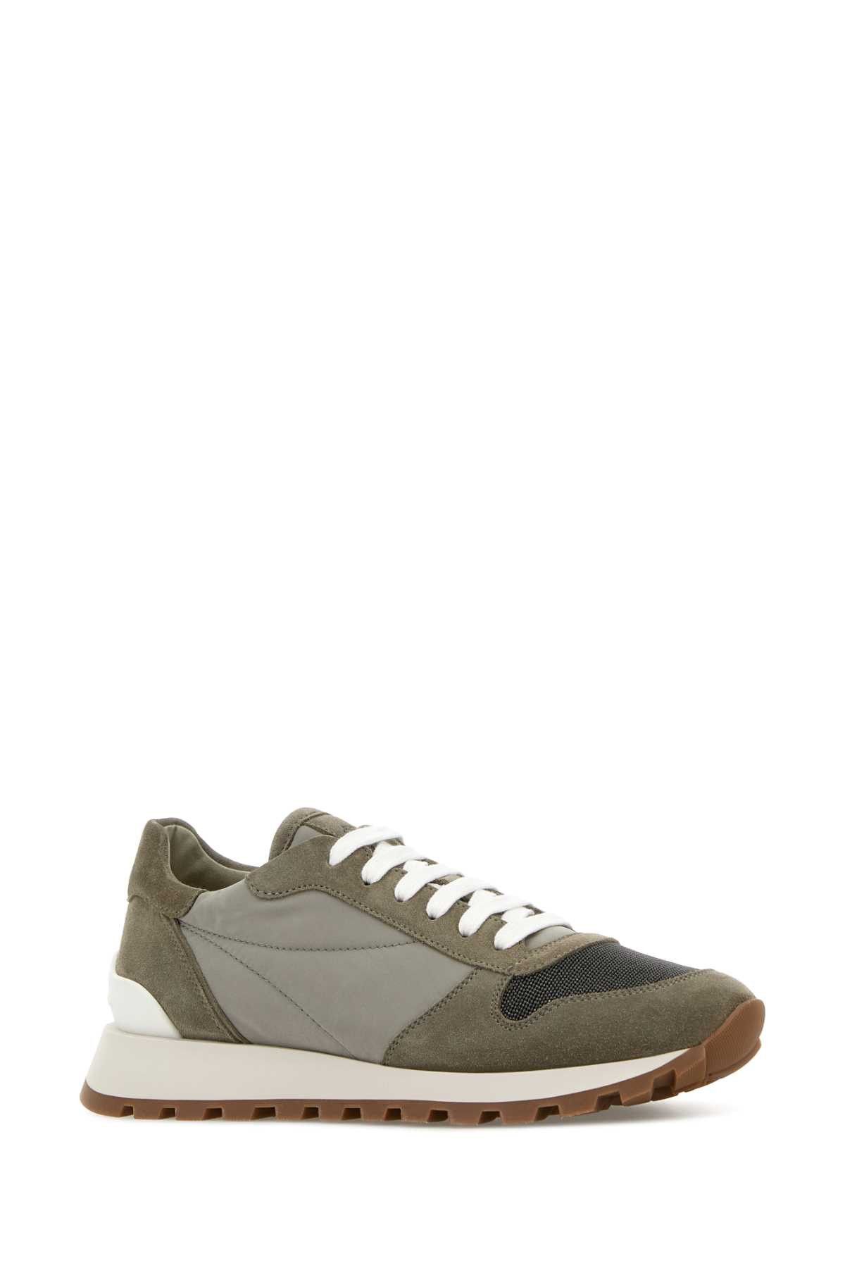 Brunello Cucinelli Dove Grey Suede And Fabric Sneakers Size US 8.5 / IT 38.5 - 2 Thumbnail