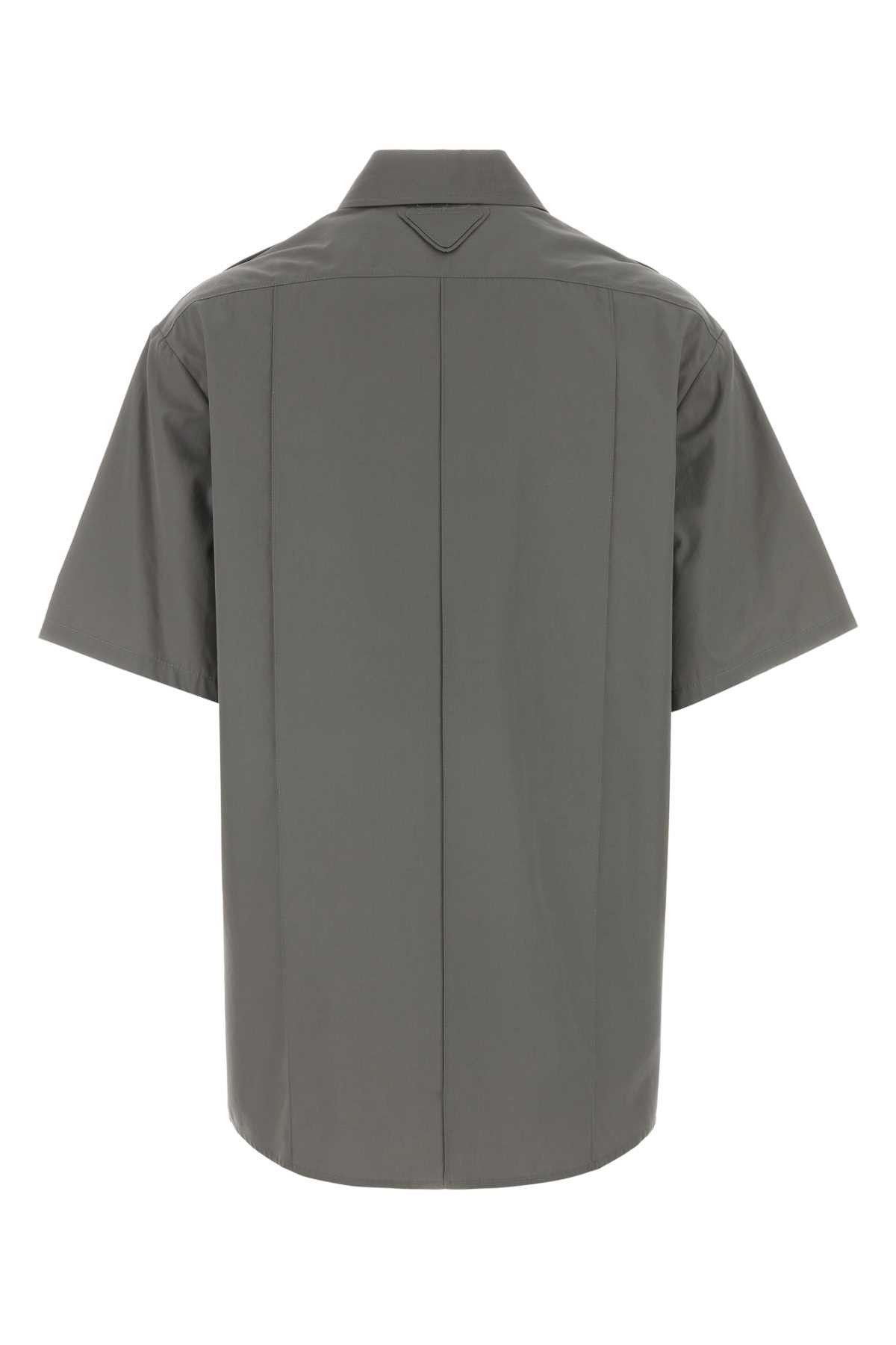 Prada Dark Grey Poplin Shirt Size S / US 4 / IT 40 - 2 Thumbnail