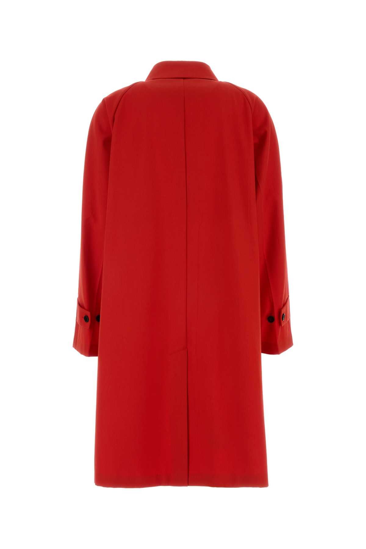 Prada Red Gabardine Overcoat Size M / US 6-8 / IT 42-44 - 2 Thumbnail