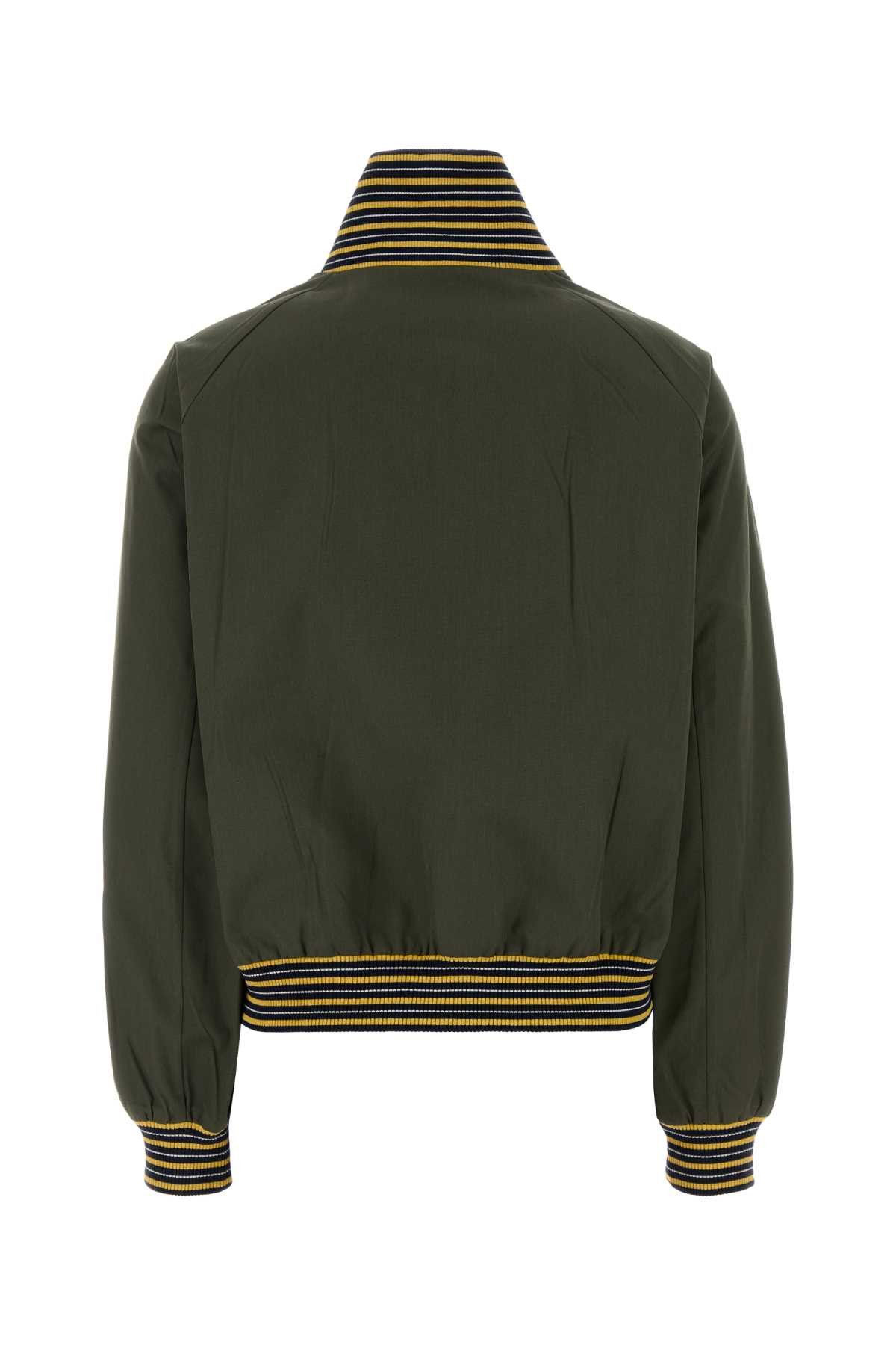 Prada Army Green Poplin Bomber Jacket Size M / US 6-8 / IT 42-44 - 2 Thumbnail