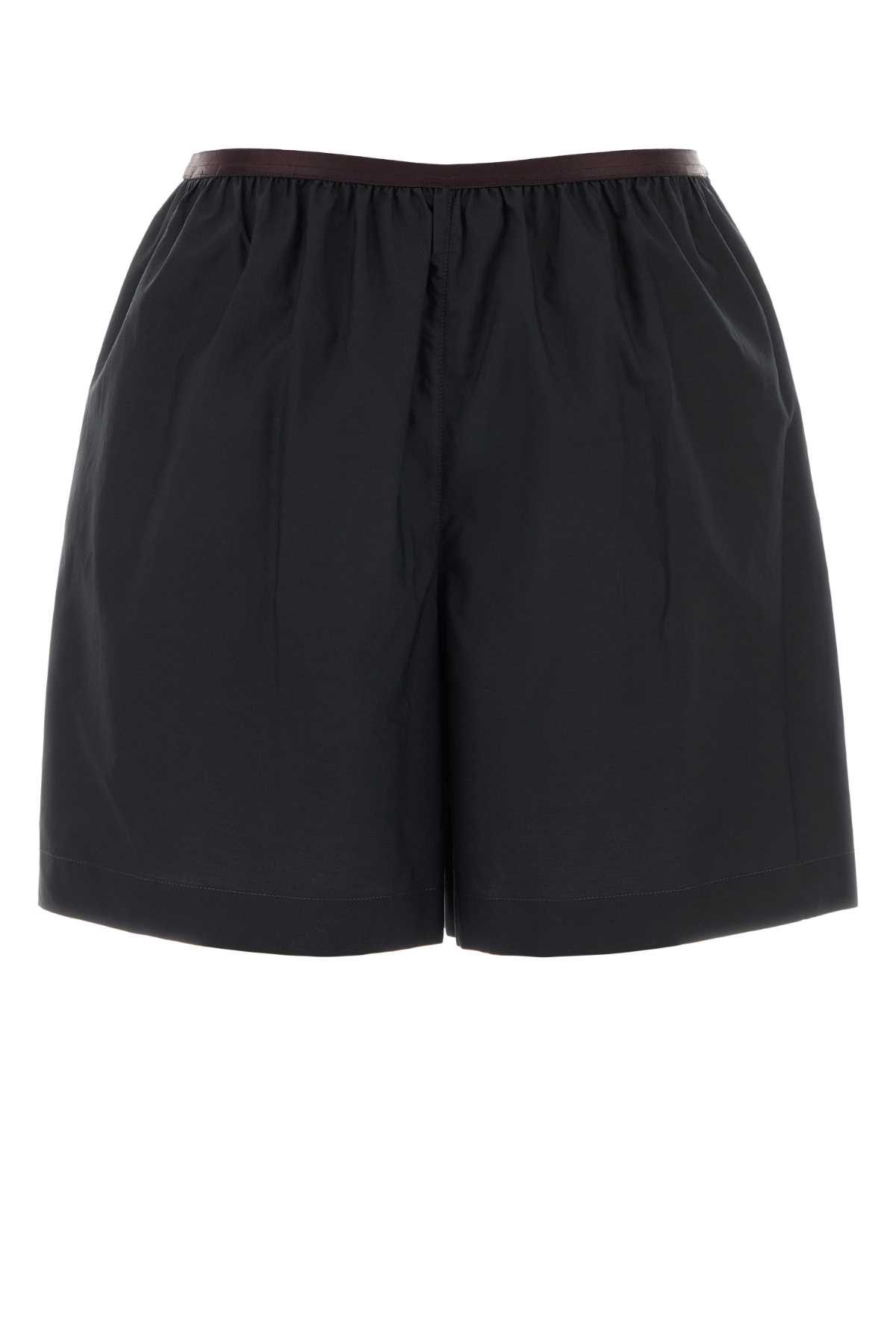 Lemaire Black Cotton Blend Shorts Size 26" / US 2 / IT 38 - 2 Thumbnail