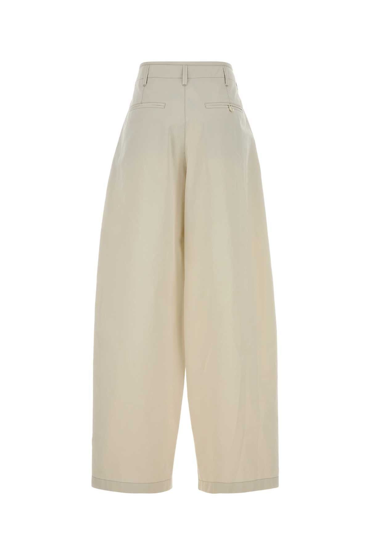 Lemaire Ivory Cotton Wide-Leg Pant Size 26" / US 2 / IT 38 - 2 Thumbnail