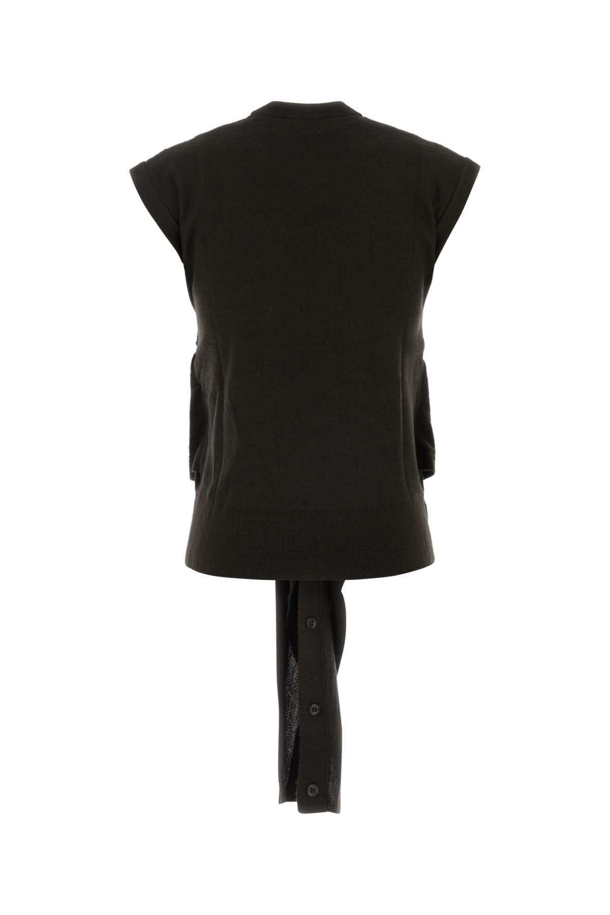 Lemaire Dark Brown Wool And Acrylic Vest Size M / US 6-8 / IT 42-44 - 2 Thumbnail