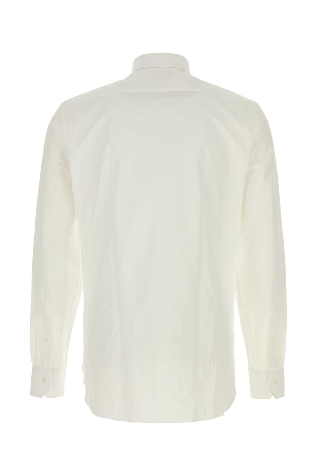Ermenegildo Zegna White Poplin Shirt Size US M / EU 48-50 / 2 - 2 Thumbnail