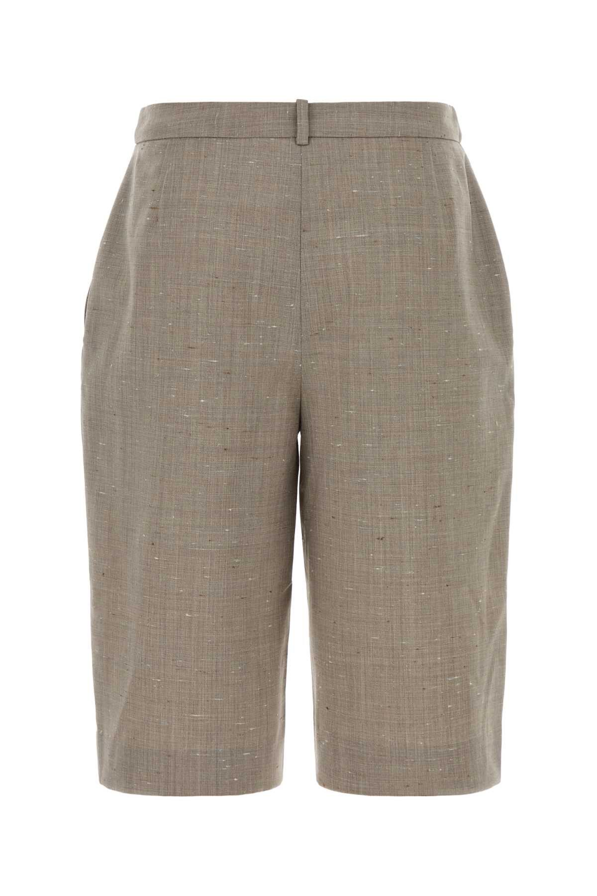 Loulou de Saison Melange Dove Grey Wool Blend Ray Bermuda Shorts Size 26" / US 2 / IT 38 - 2 Thumbnail
