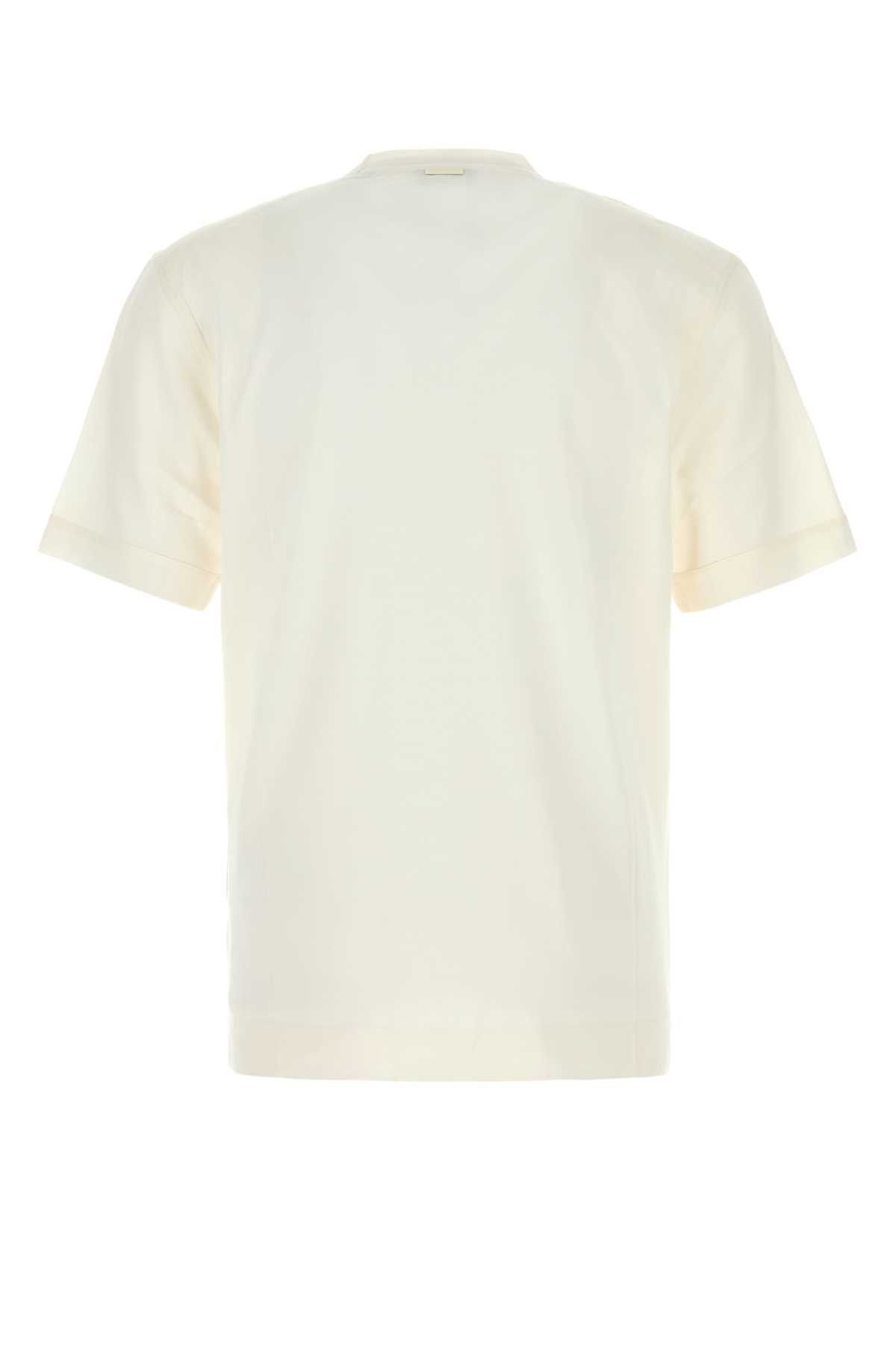 Ermenegildo Zegna White Cotton And Silk T-Shirt Size US L / EU 52-54 / 3 - 2 Thumbnail