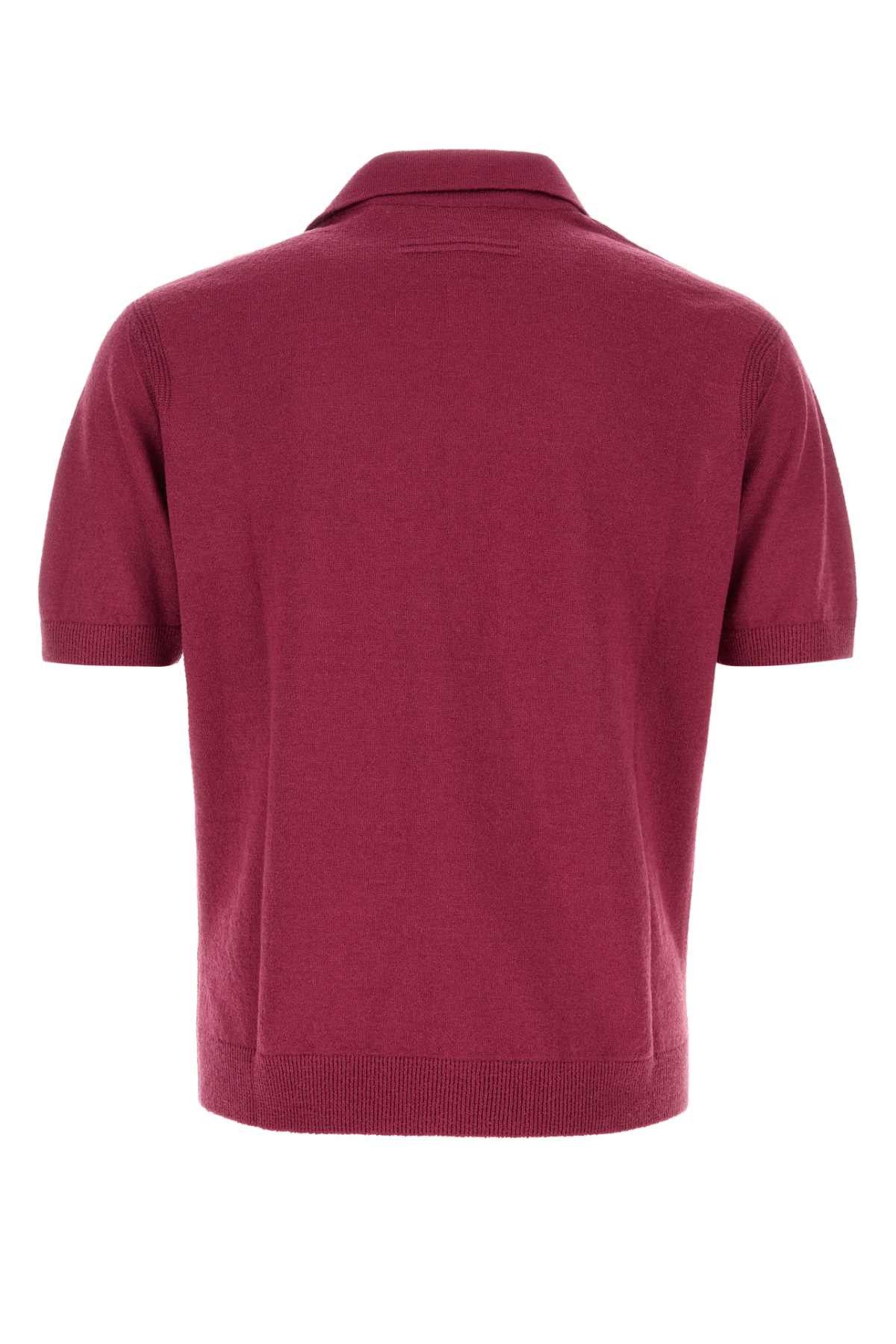 Ermenegildo Zegna Tyrian Purple Knit Polo Shirt Size US L / EU 52-54 / 3 - 2 Thumbnail