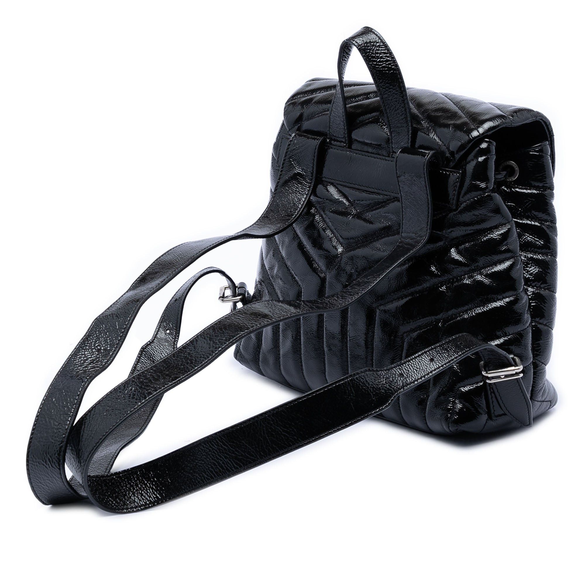 Saint Laurent Paris Small Matelasse Patent Monogram LouLou Backpack Size ONE SIZE - 2 Thumbnail