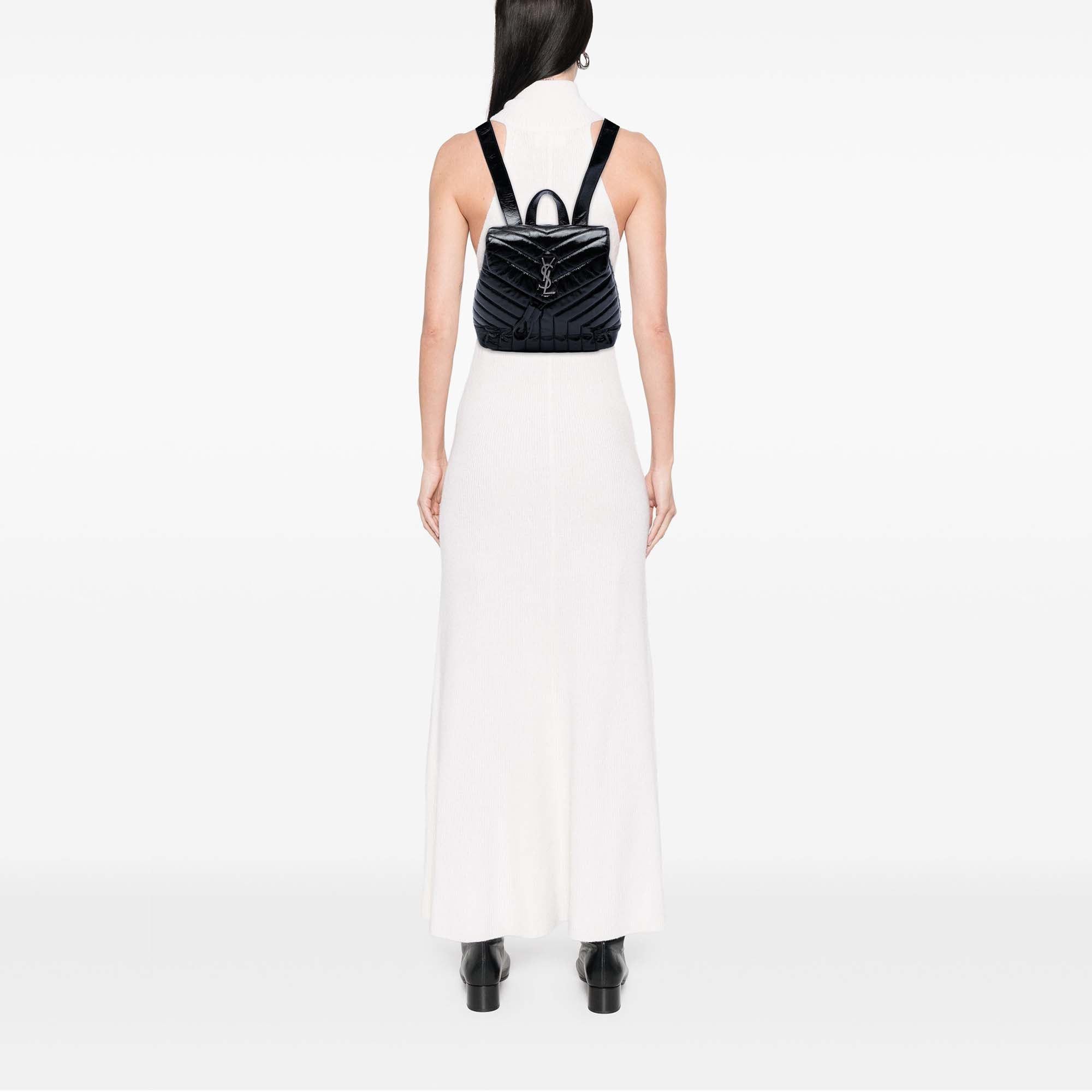 Saint Laurent Paris Small Matelasse Patent Monogram LouLou Backpack Size ONE SIZE - 7 Thumbnail