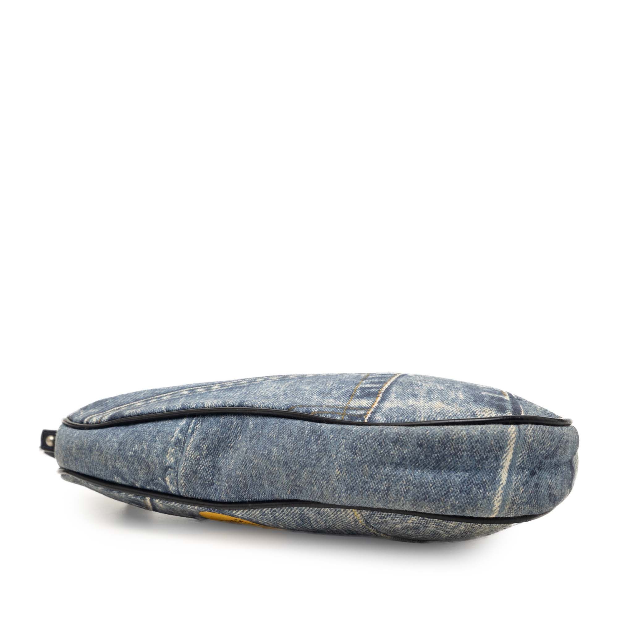 Dior Mini Canvas Printed Denim Speedway Saddle Pochette Size ONE SIZE - 3 Thumbnail