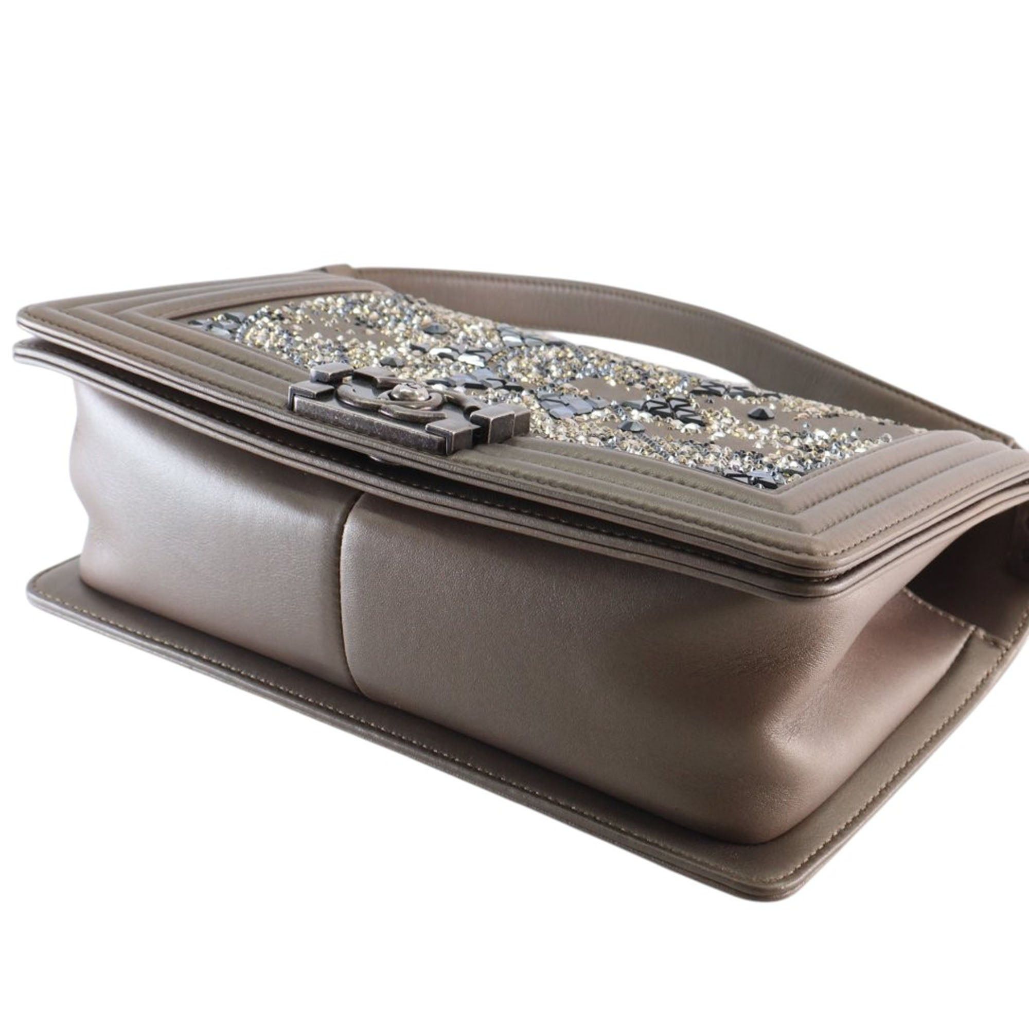 Chanel Old Medium Metallic Goatskin Crystal Boy Flap Size ONE SIZE - 13 Thumbnail