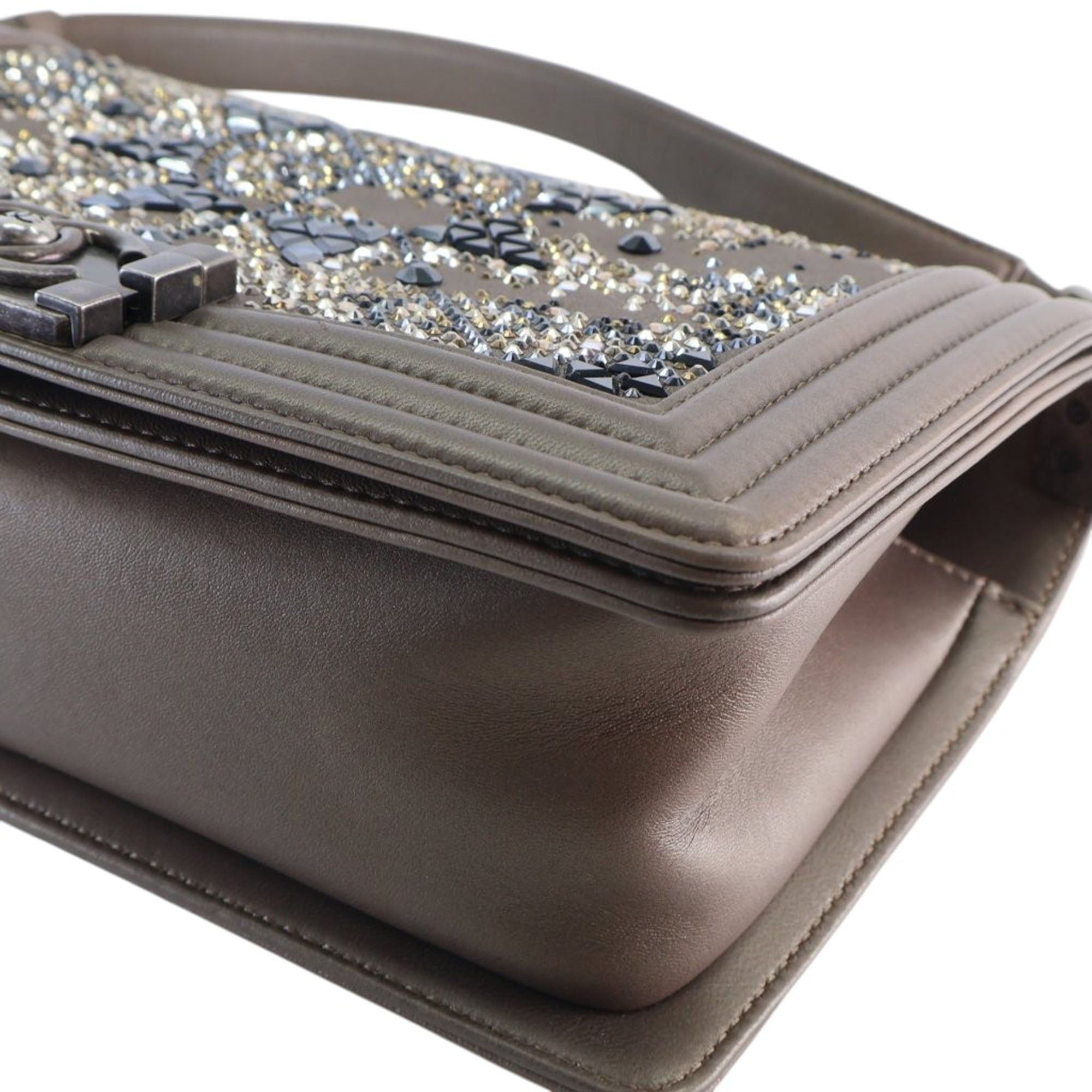 Chanel Old Medium Metallic Goatskin Crystal Boy Flap Size ONE SIZE - 11 Thumbnail
