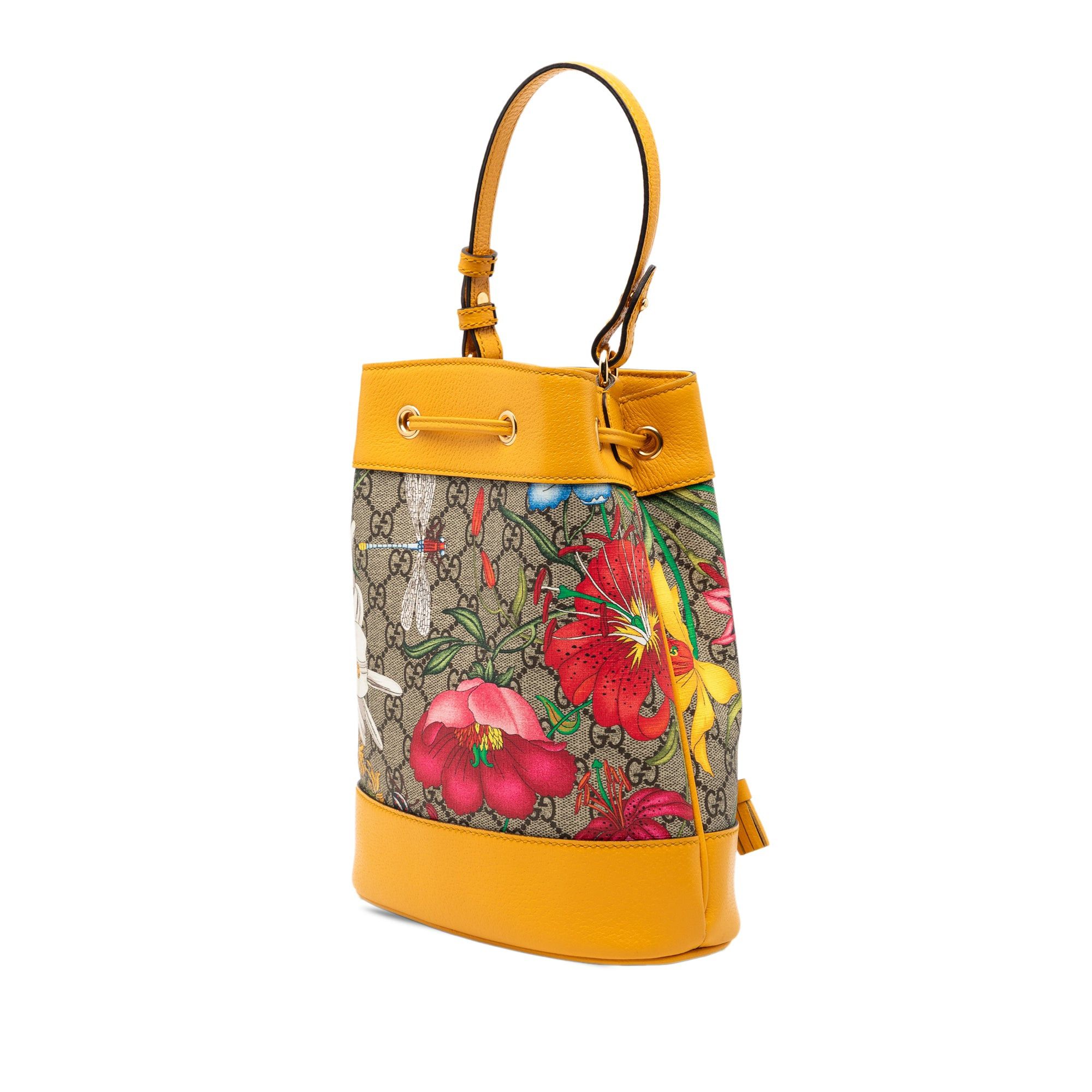 Gucci Small GG Supreme Flora Ophidia Bucket Bag Size ONE SIZE - 2 Thumbnail