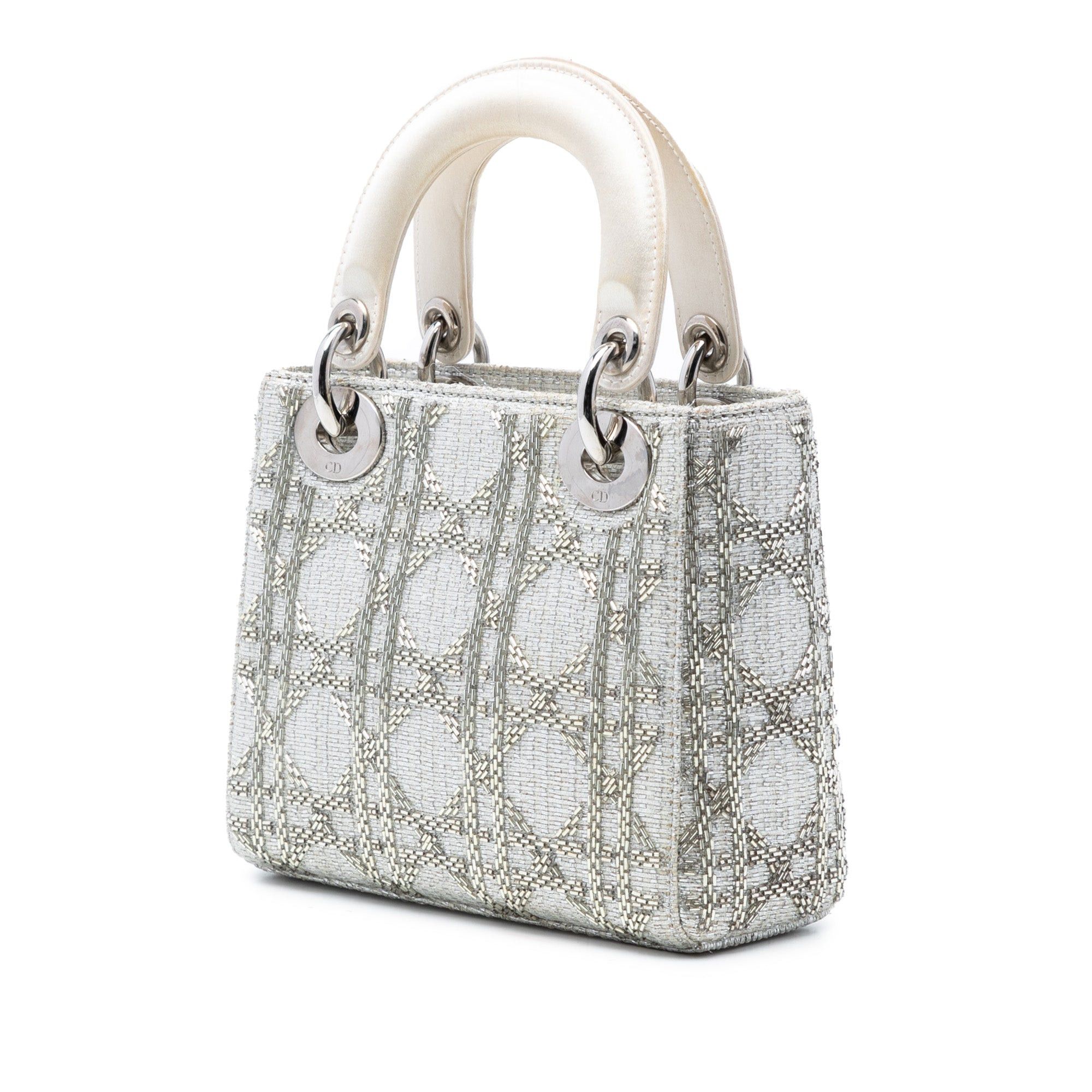 Dior Mini Tweed Cannage Beaded Lady Dior Size ONE SIZE - 2 Thumbnail