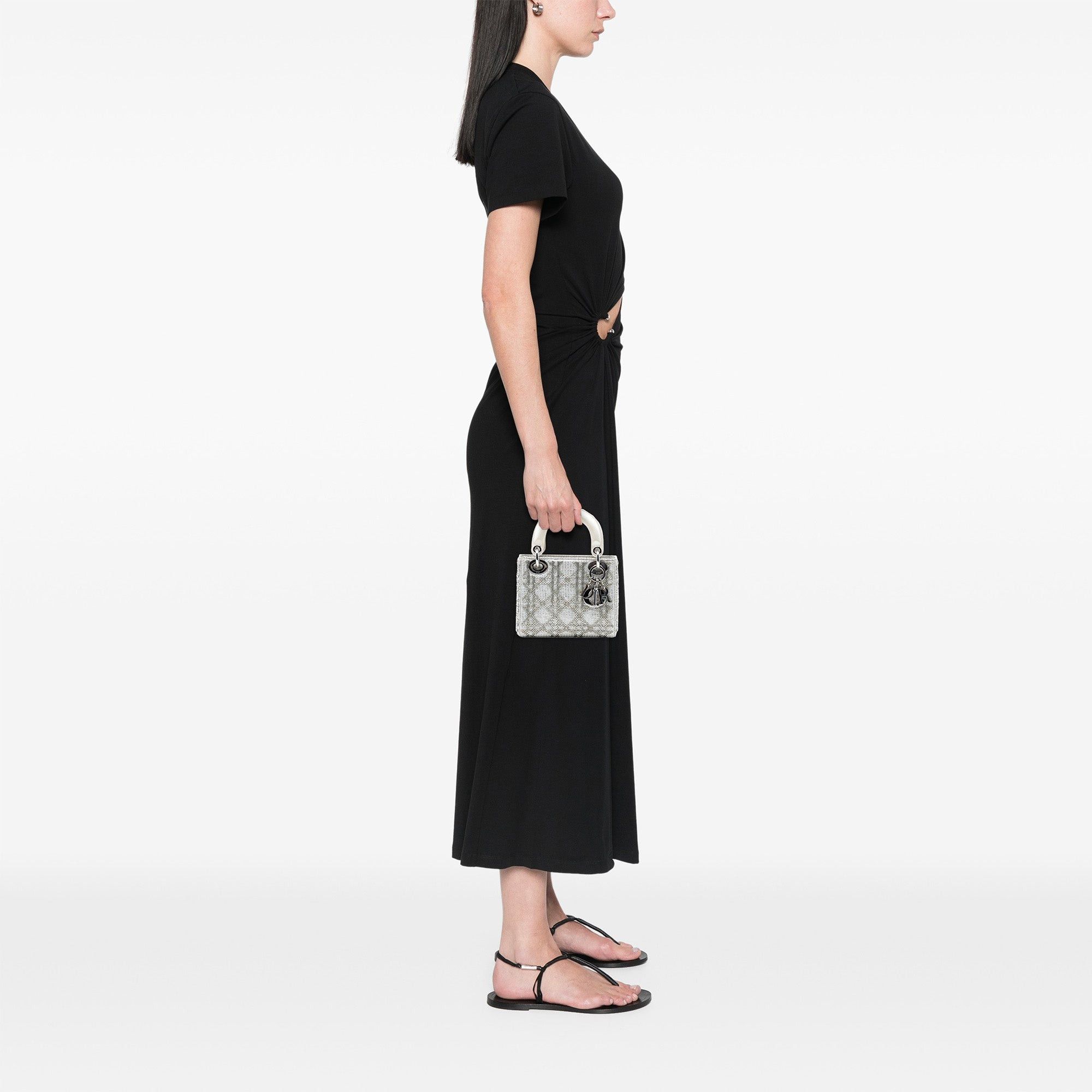 Dior Mini Tweed Cannage Beaded Lady Dior Size ONE SIZE - 7 Thumbnail