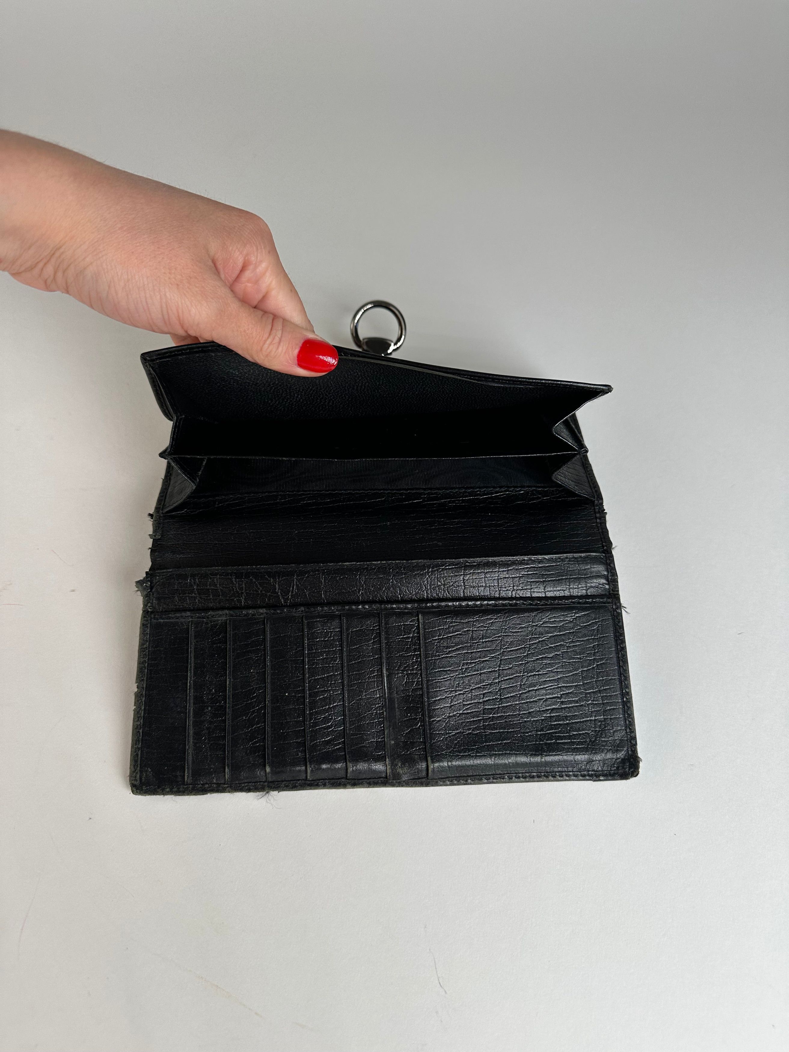 Gucci Vintage Monogram Horsebit Long Wallet Black Size ONE SIZE - 4 Thumbnail