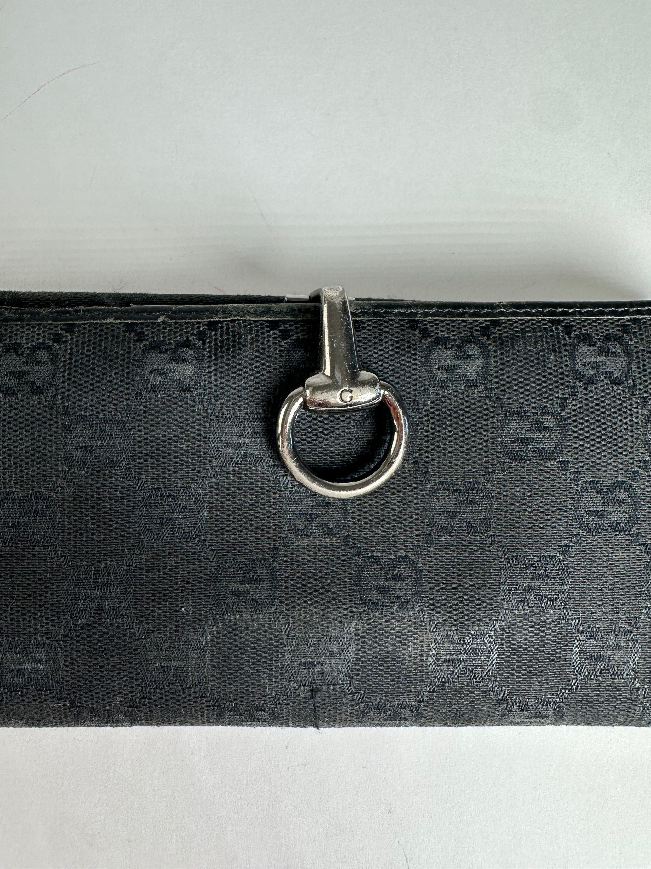 Gucci Vintage Monogram Horsebit Long Wallet Black Size ONE SIZE - 8 Thumbnail