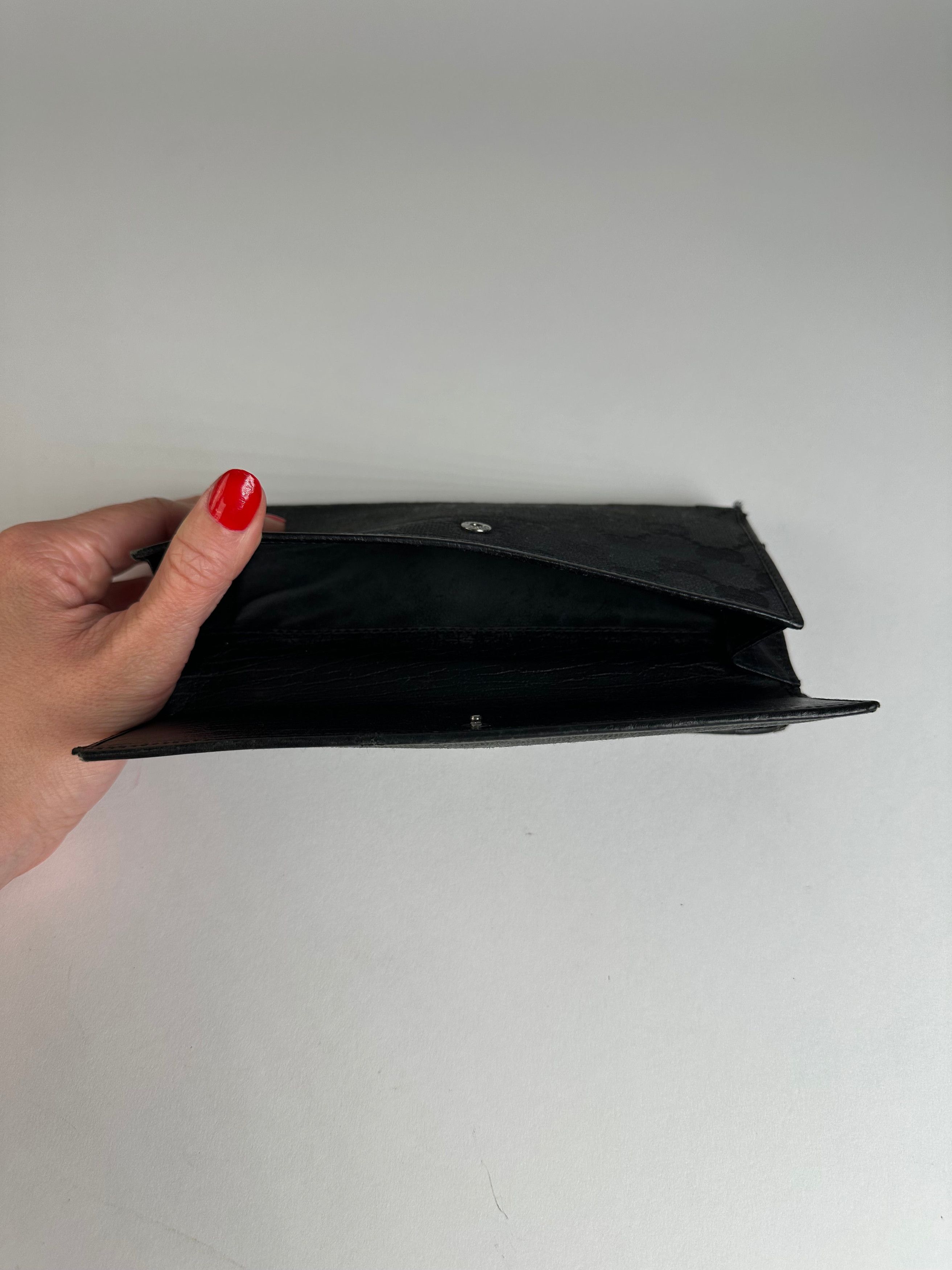 Gucci Vintage Monogram Horsebit Long Wallet Black Size ONE SIZE - 7 Thumbnail