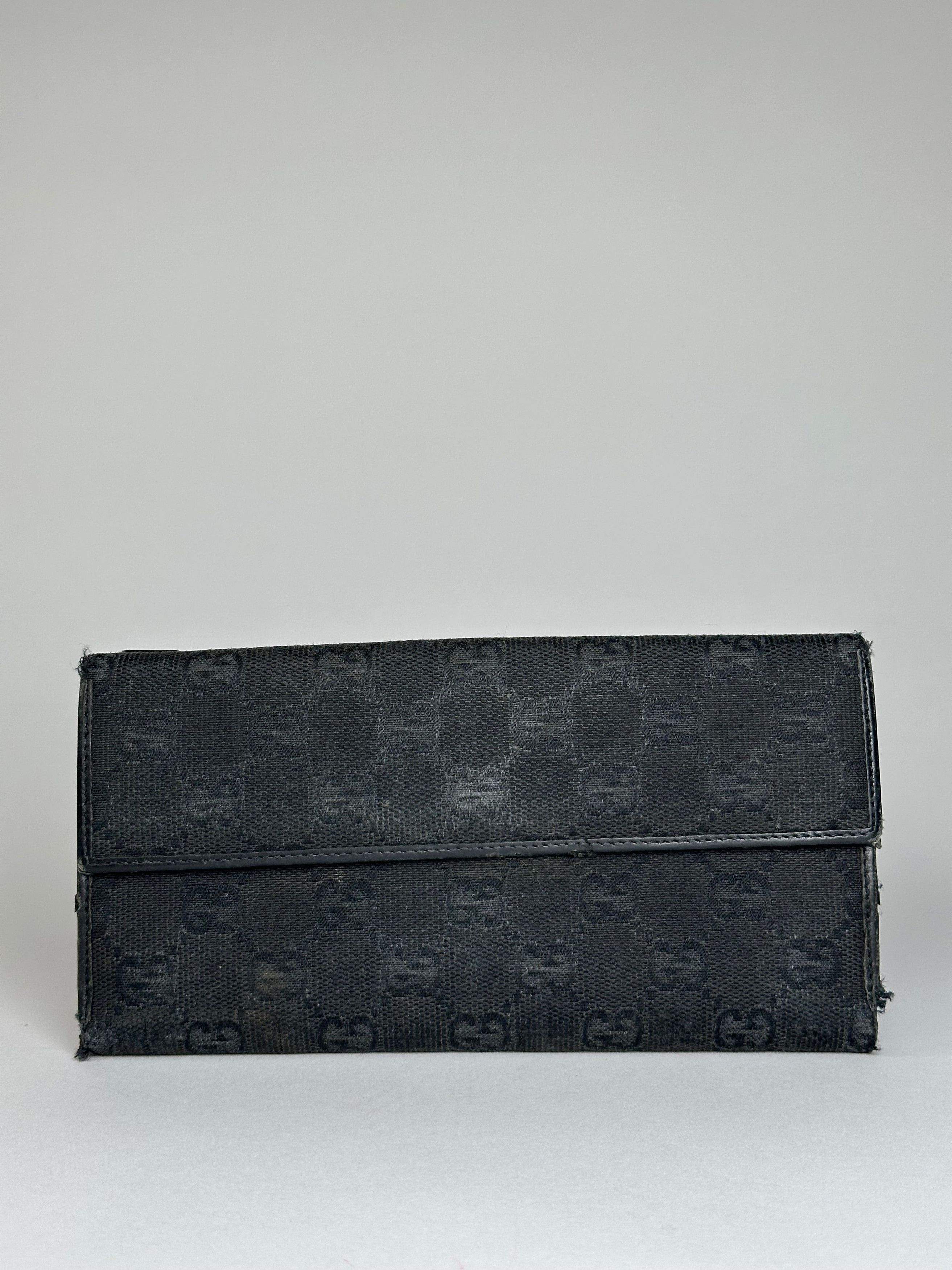 Gucci Vintage Monogram Horsebit Long Wallet Black Size ONE SIZE - 2 Thumbnail