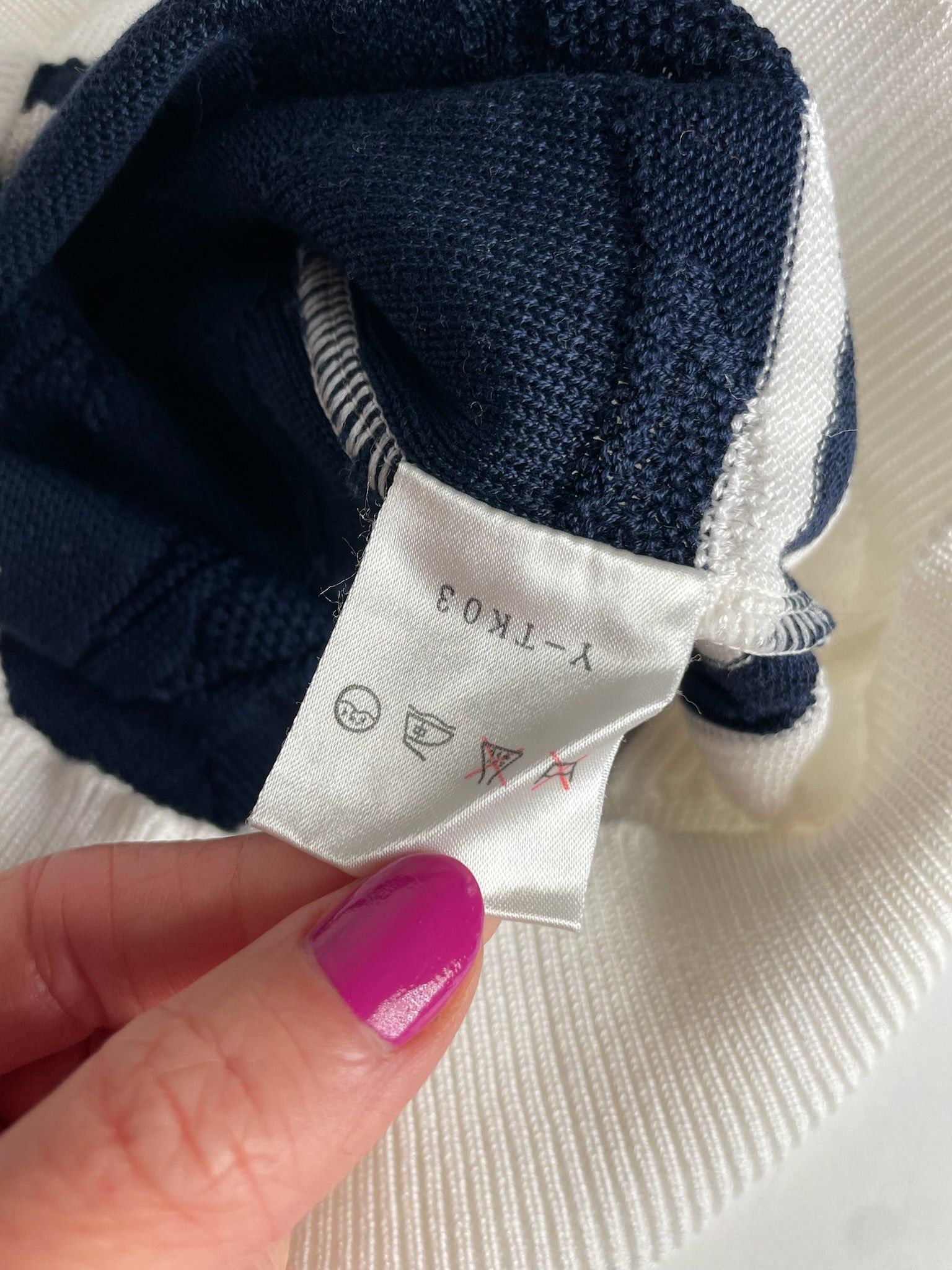 Dior Vintage Crewneck Sweater White Navy L Size L / US 10 / IT 46 - 9 Thumbnail
