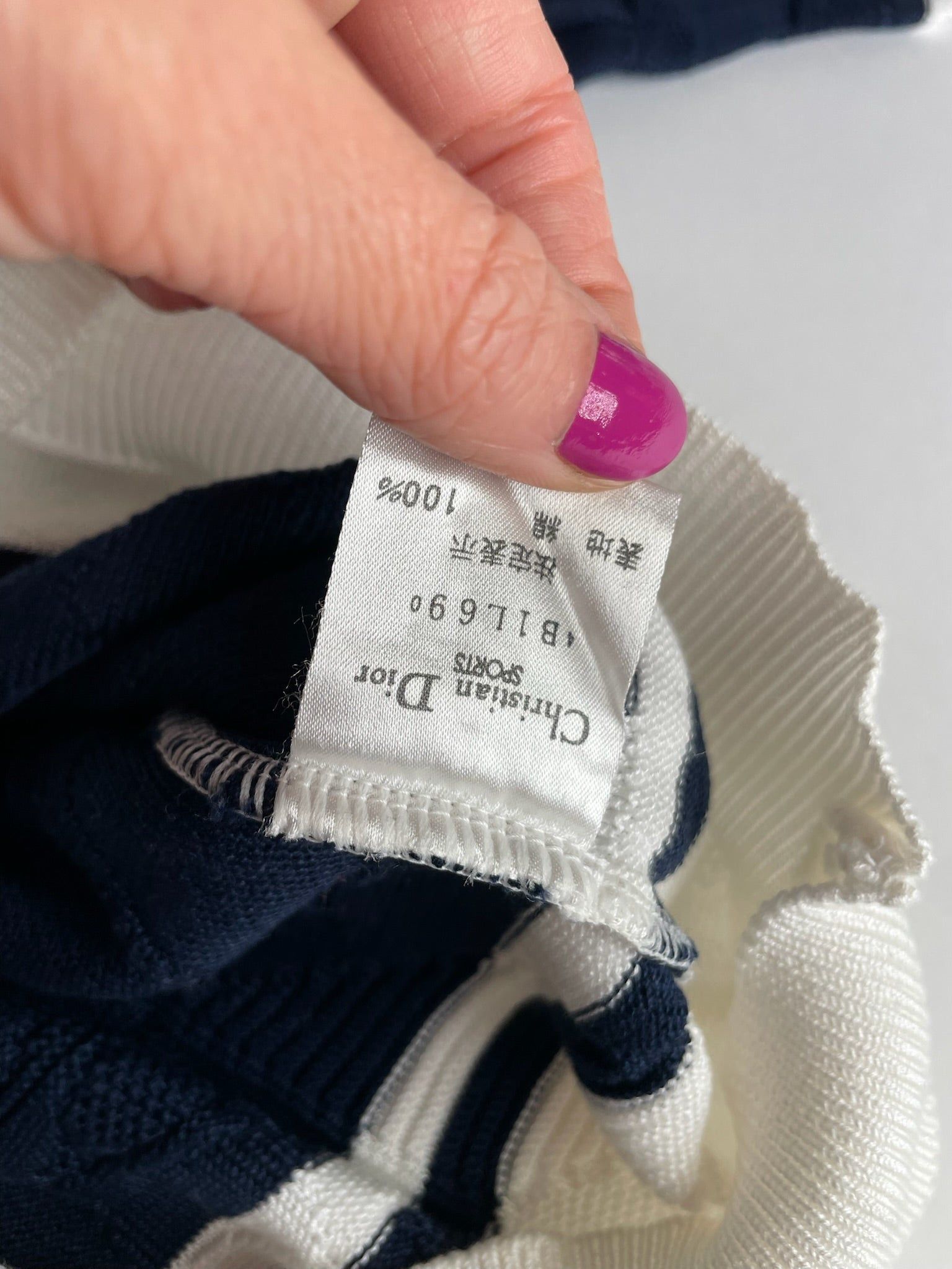 Dior Vintage Crewneck Sweater White Navy L Size L / US 10 / IT 46 - 7 Thumbnail