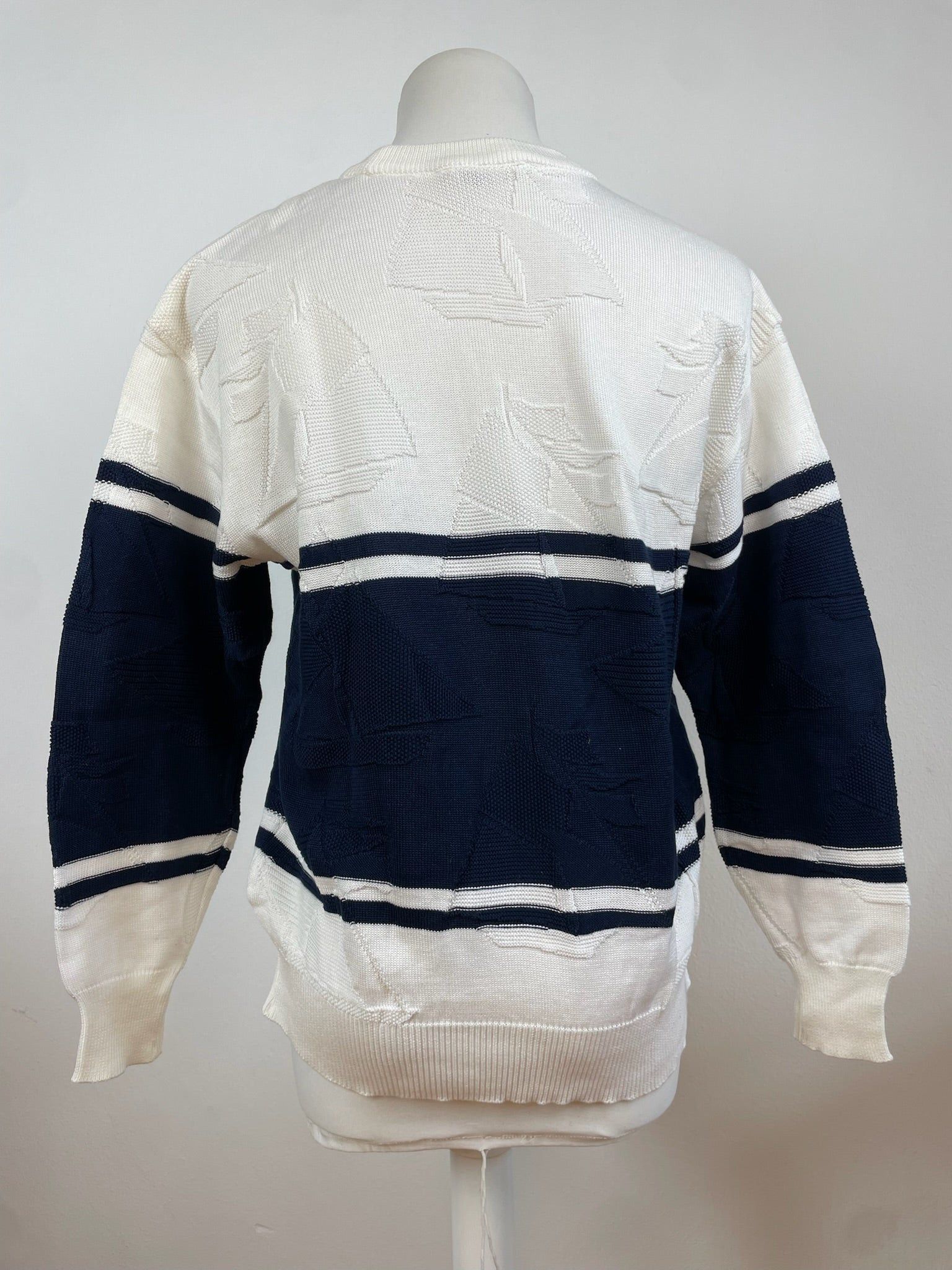 Dior Vintage Crewneck Sweater White Navy L Size L / US 10 / IT 46 - 3 Thumbnail