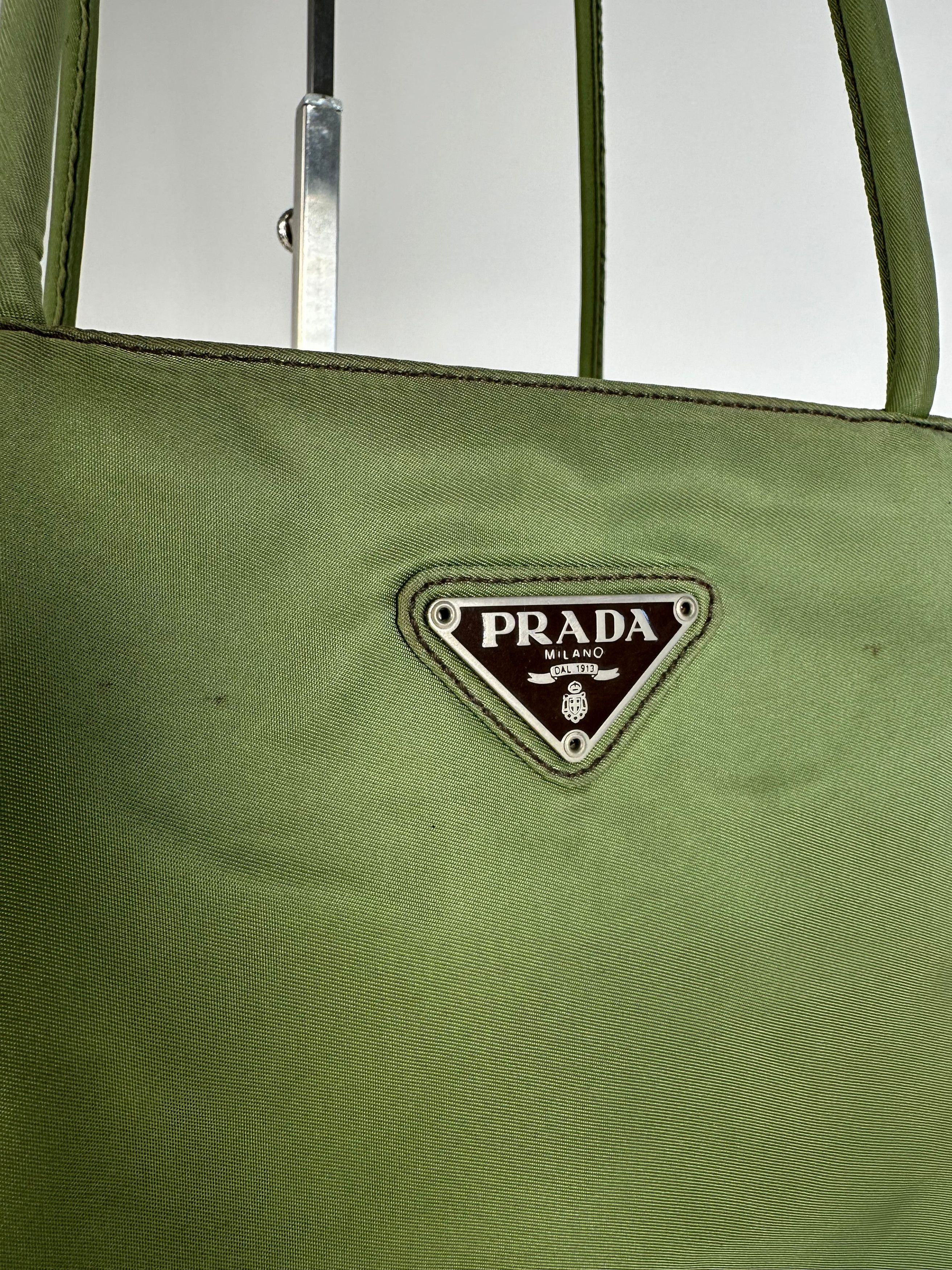 Prada Vintage Triangle Polyester Bag Green Size ONE SIZE - 2 Thumbnail