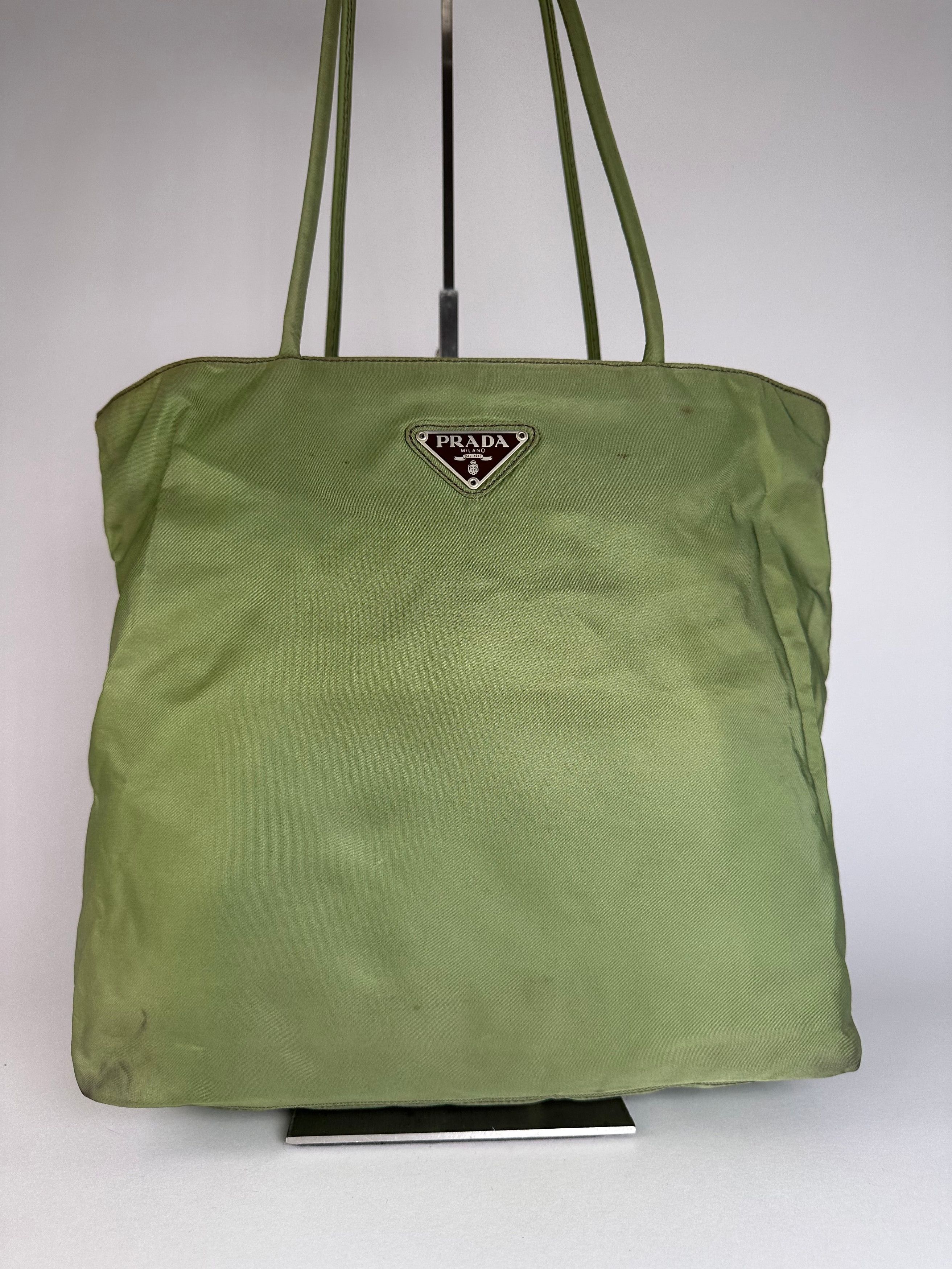 Prada Vintage Triangle Polyester Bag Green Size ONE SIZE - 10 Thumbnail