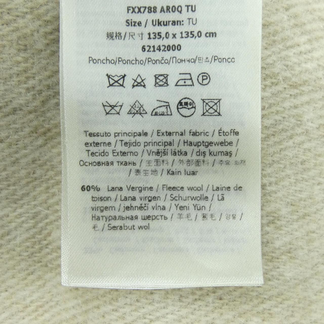 Fendi Fendi Fendi Cashmere Blend Cape Textile Outerwear FXX788AR0Q DUTY FREE for USA Size ONE SIZE - 3 Thumbnail