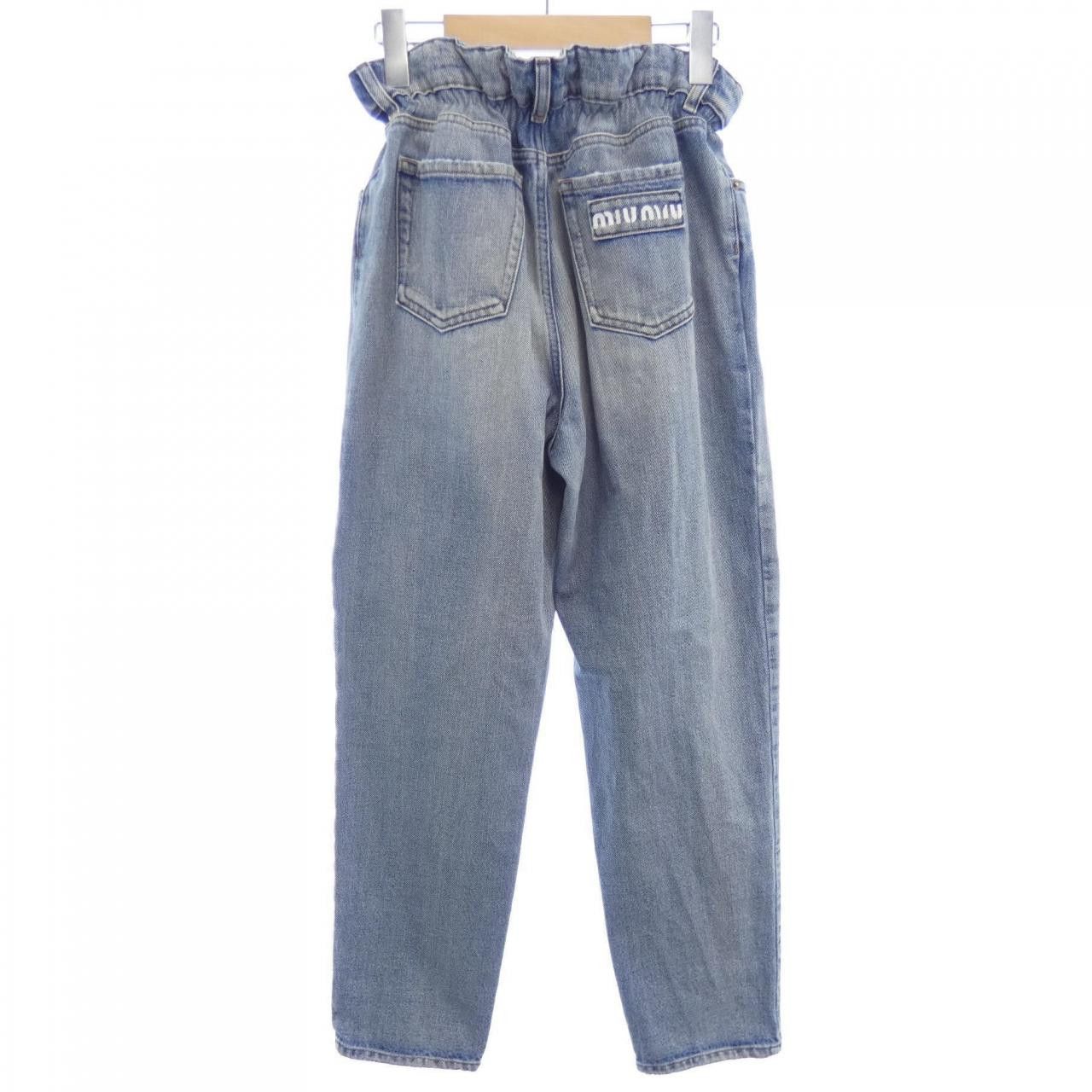 Miu Miu Miu Miu Miu Miu MIU MIU Logo Jeans Textile Jeans GWP299 1SXP DUTY FREE for USA Size ONE SIZE - 2 Thumbnail