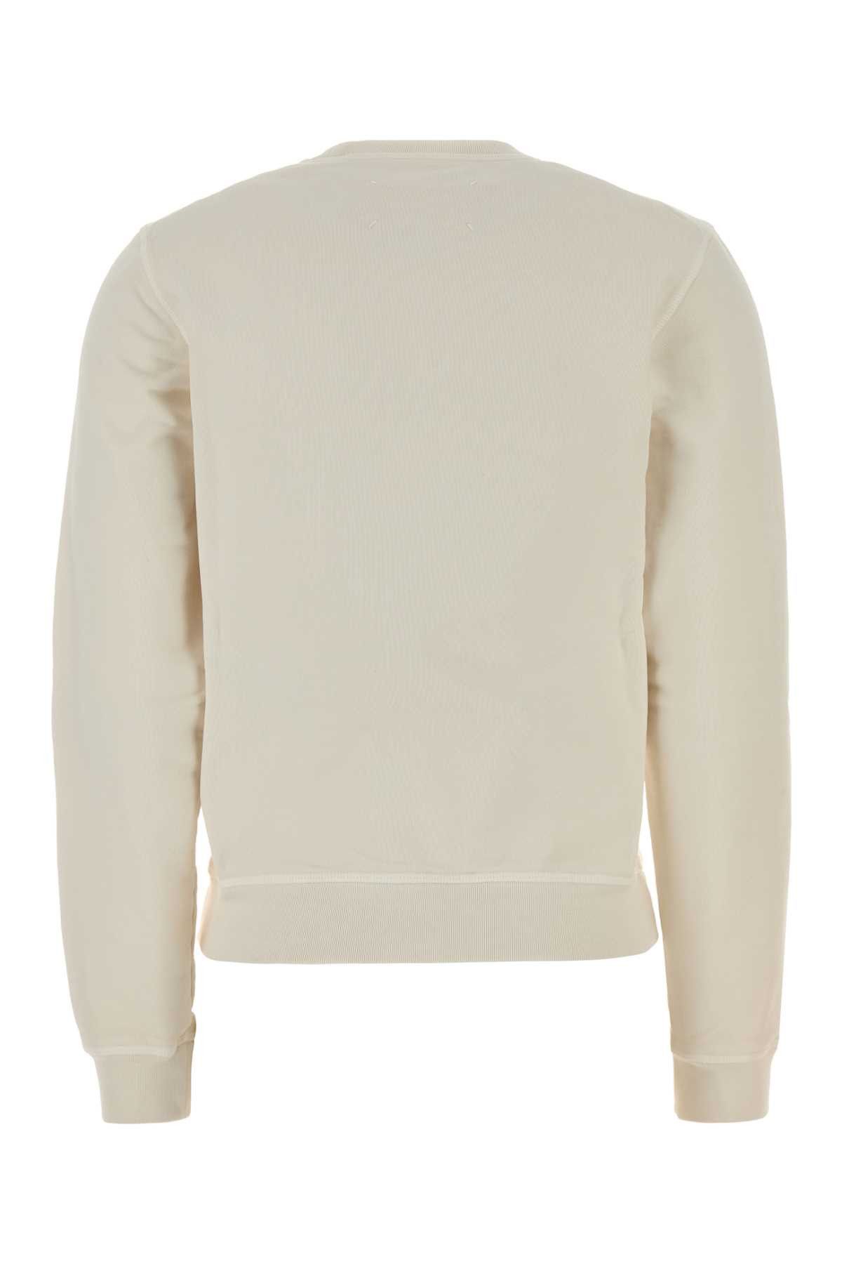 Maison Margiela Ivory Cotton Sweatshirt Size XS / US 0-2 / IT 36-38 - 2 Thumbnail