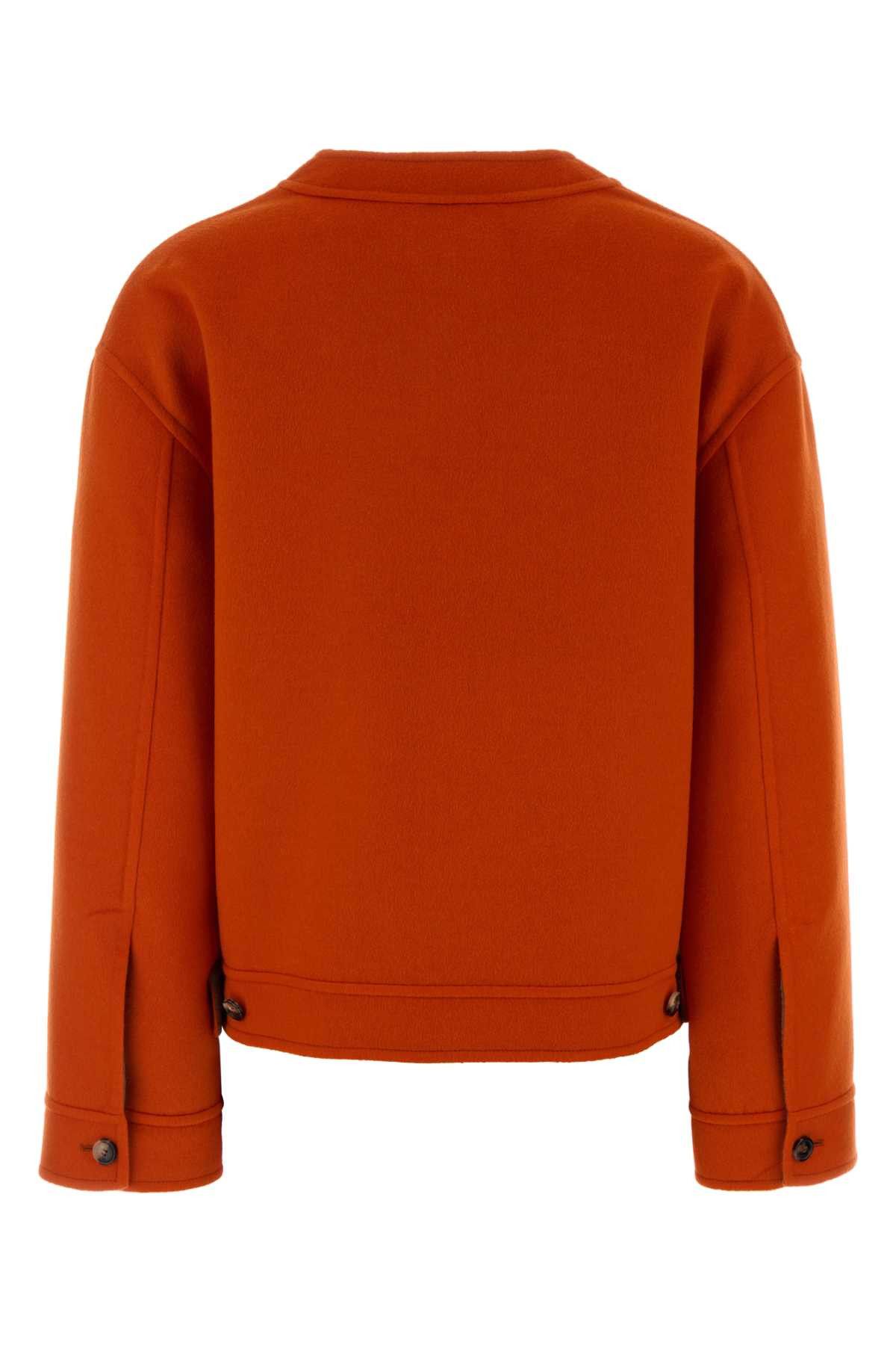Loewe Orange Wool Blend Cardigan Size S / US 4 / IT 40 - 2 Thumbnail