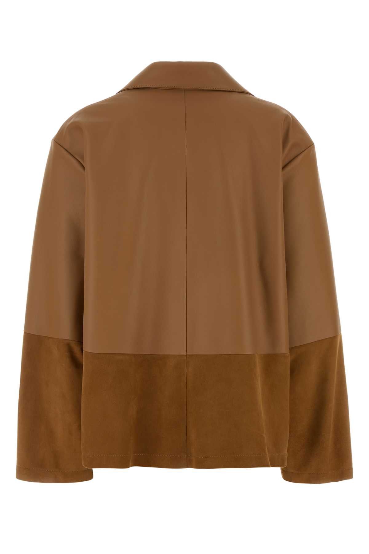 Loewe Camel Leather And Suede Shirt Size M / US 6-8 / IT 42-44 - 2 Thumbnail
