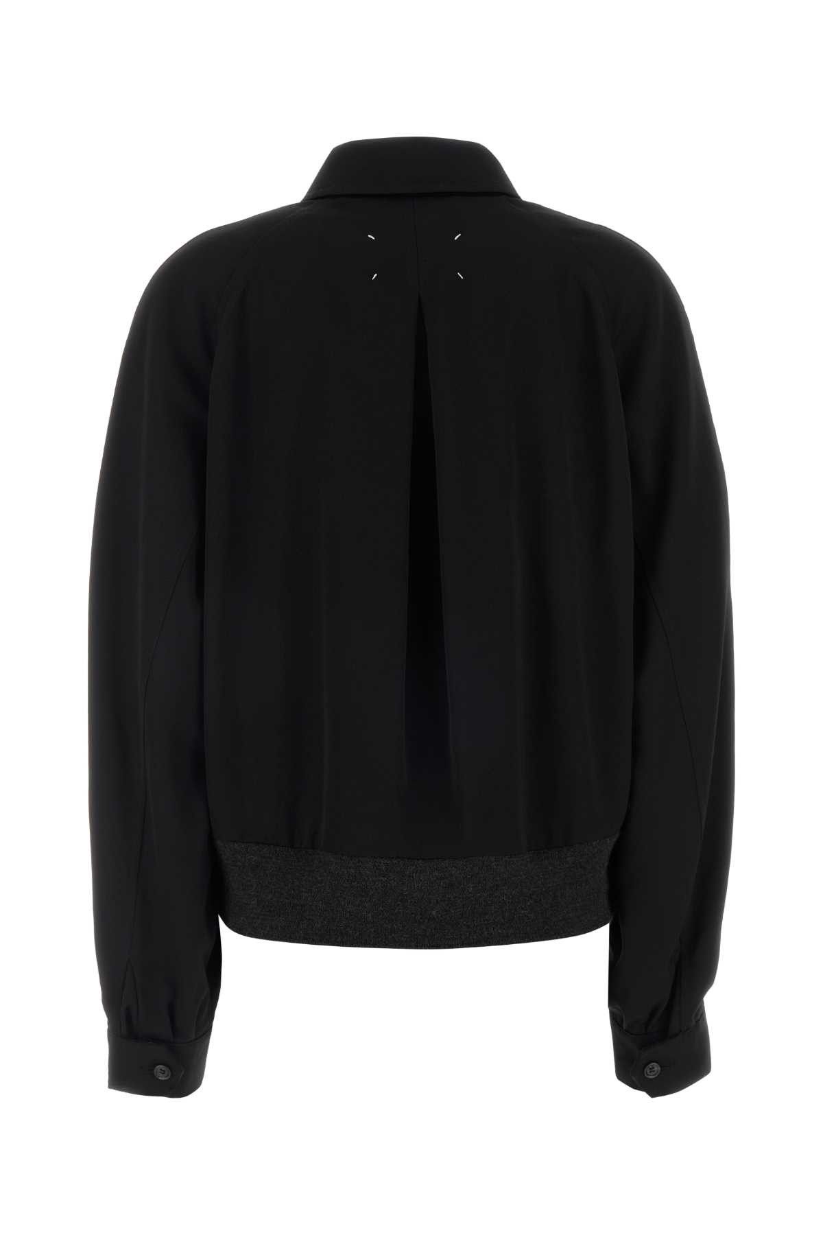 Maison Margiela Black Wool Bomber Jacket Size M / US 6-8 / IT 42-44 - 2 Thumbnail