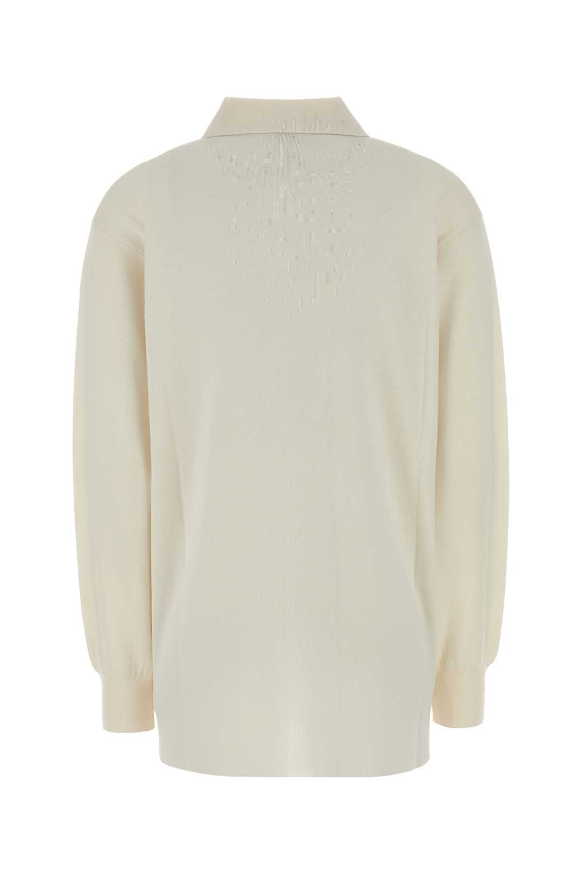 Loewe Ivory Stretch Cashmere Blend Polo Shirt Size XS / US 0-2 / IT 36-38 - 2 Thumbnail