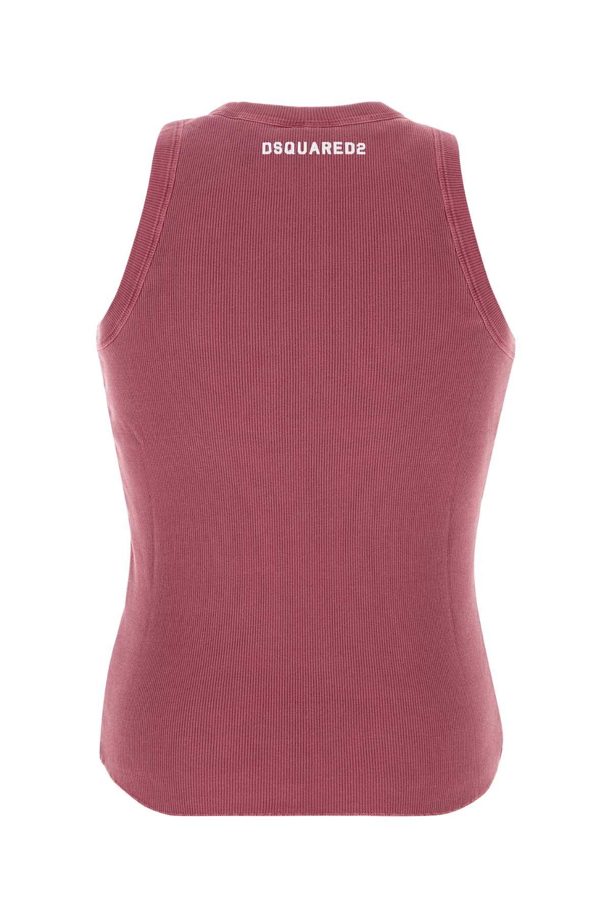 Dsquared2 Dark Pink Cotton Tank Top Size US XL / EU 56 / 4 - 2 Thumbnail