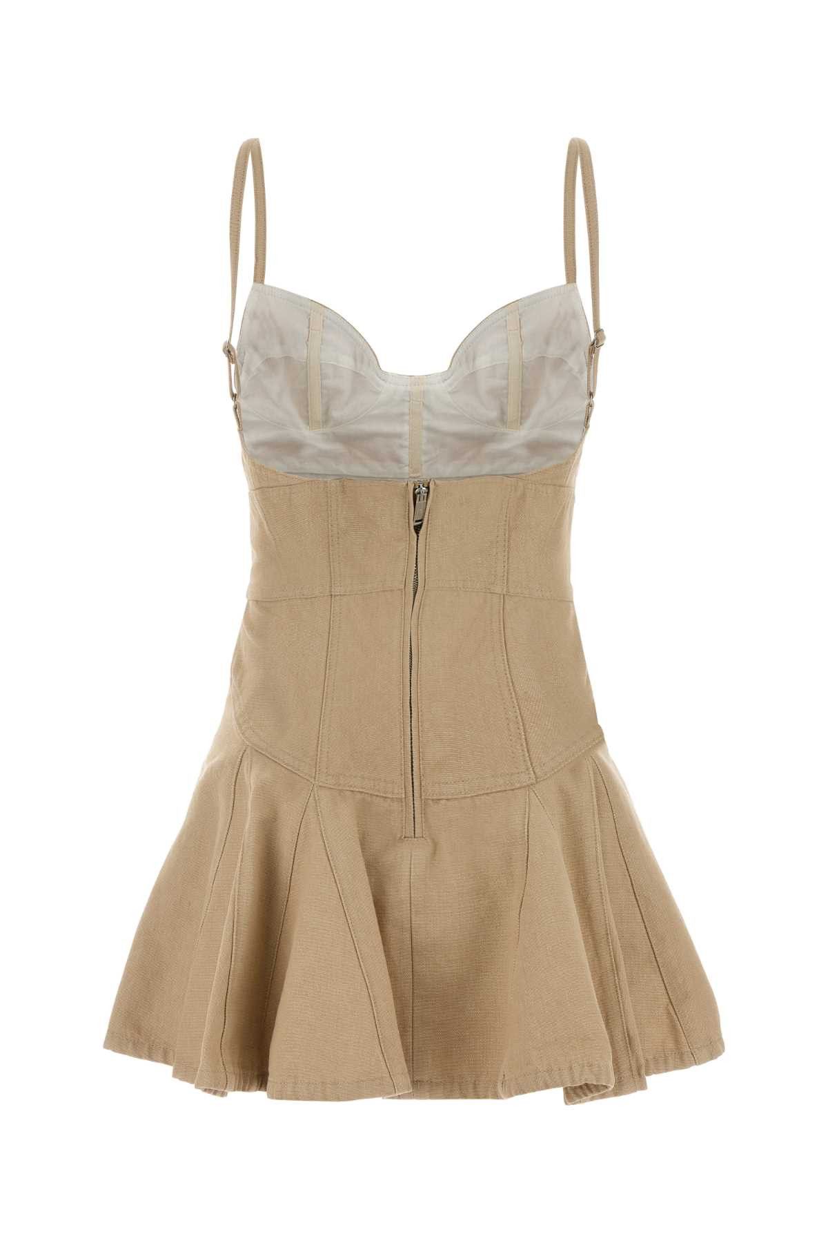 Dsquared2 Sand Denim Mini Dress Size XS / US 0-2 / IT 36-38 - 2 Thumbnail