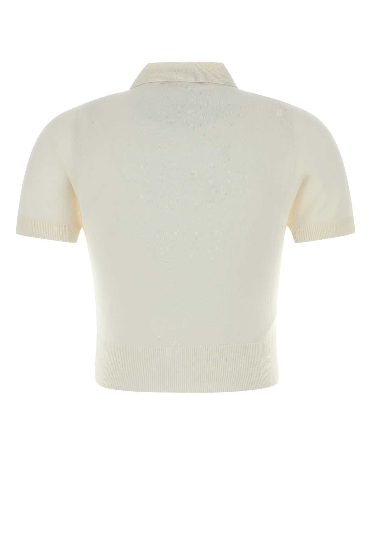 Dsquared2 White Knit Polo Shirt Size M / US 6-8 / IT 42-44 - 2 Thumbnail